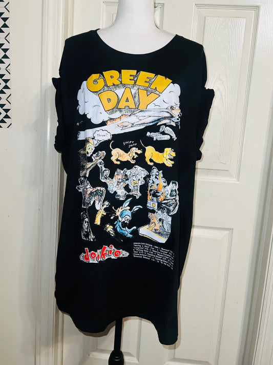 Green Day Oversized Distressed Tee