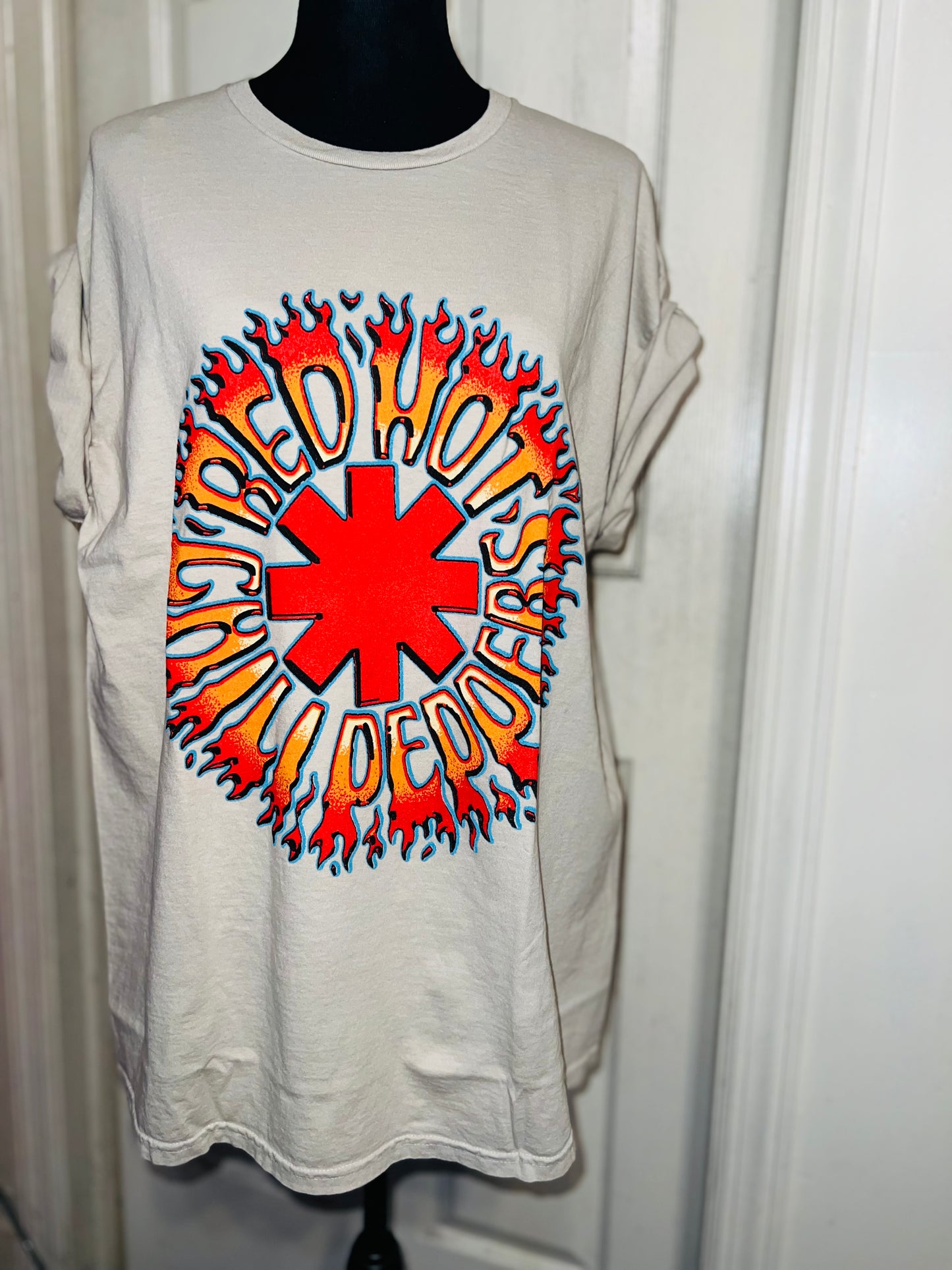 Red Hot Chili Peppers Double Sided Oversized Distressed Tee