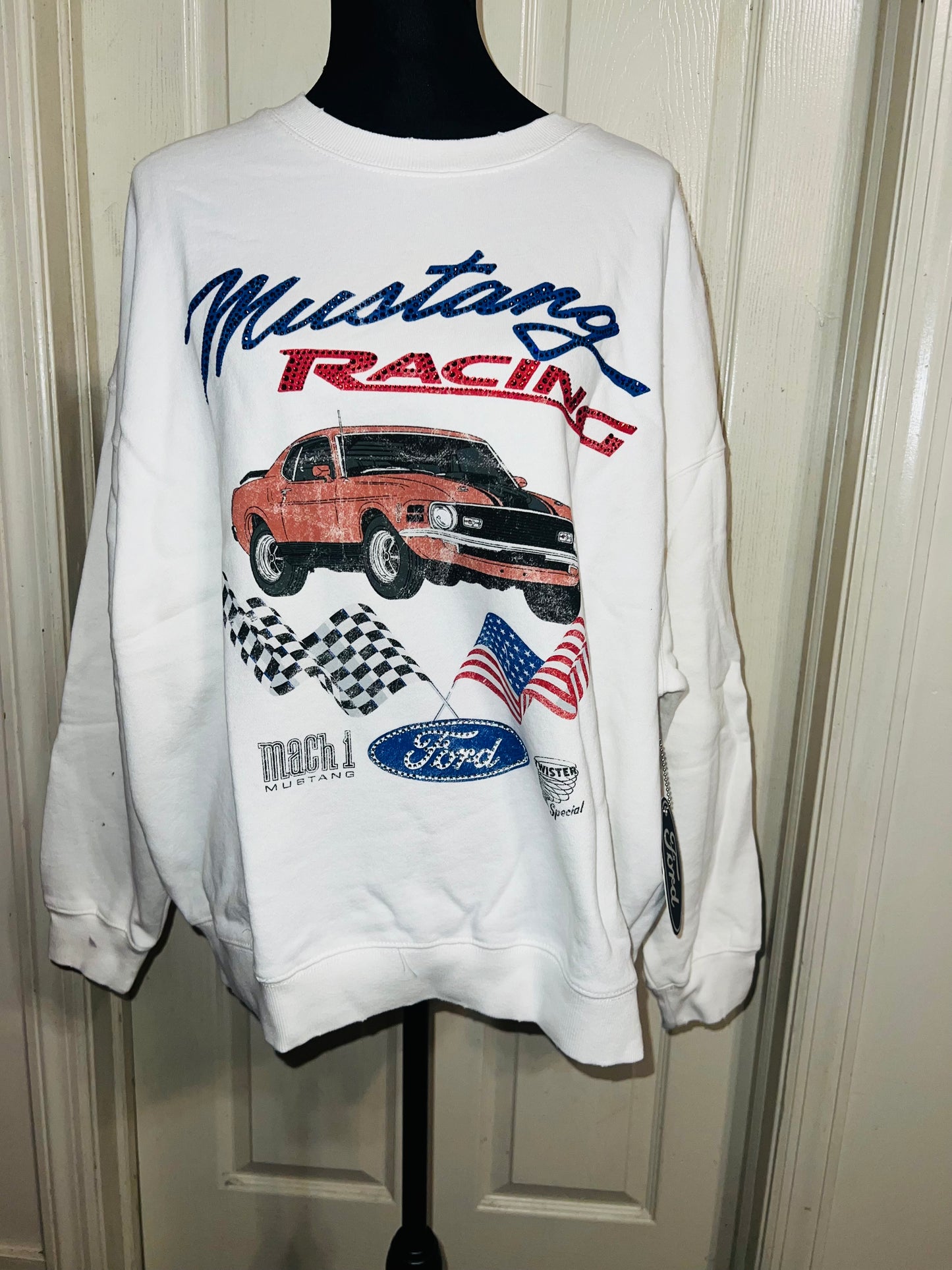 Ford Mustang Oversized Distressed Sweatshirt