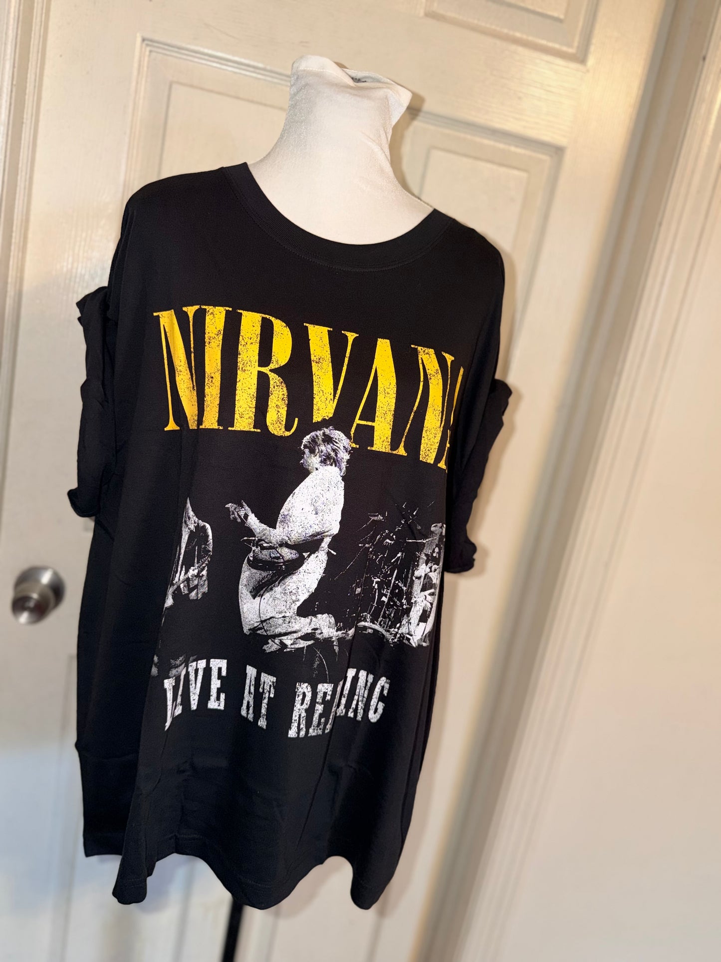 Nirvana Double Sided Oversized Distressed Tee