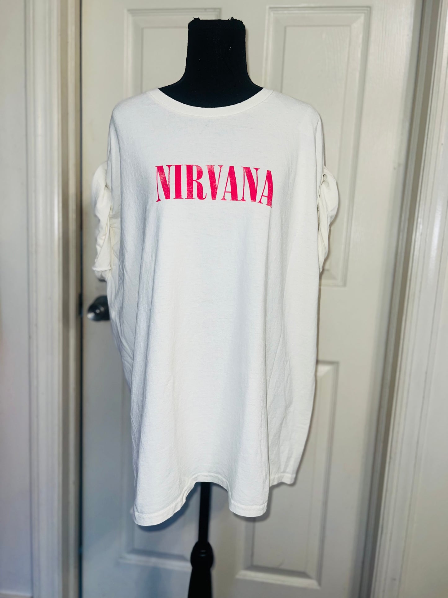 Nirvana Double Sided Oversized Distressed Tee