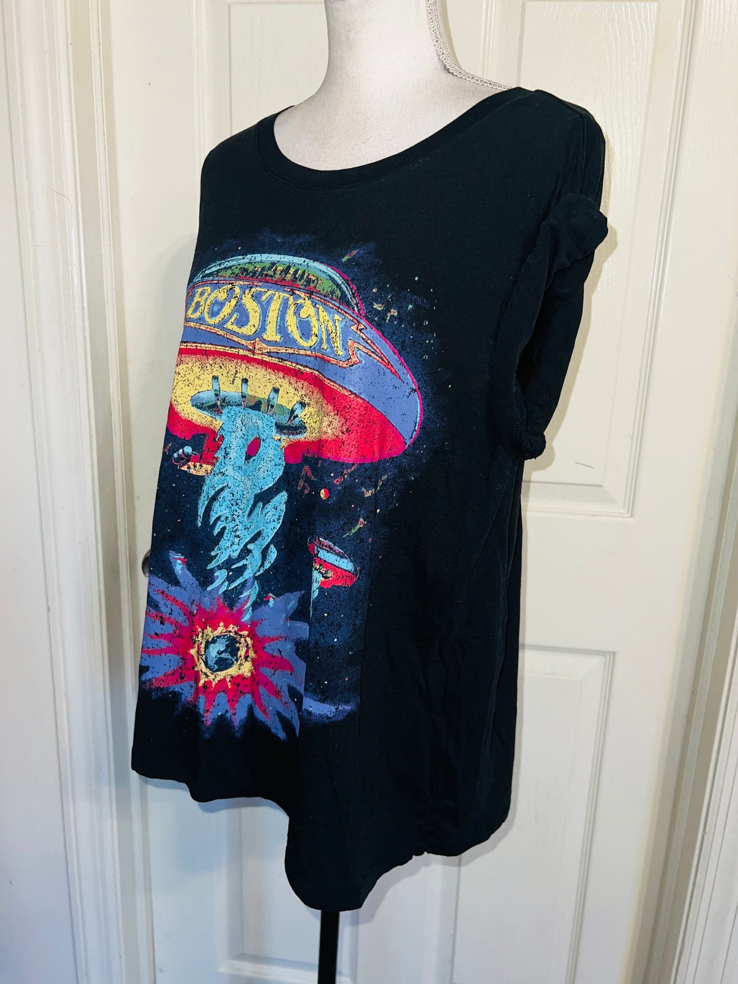 Boston Double Sided Oversized Distressed Tee