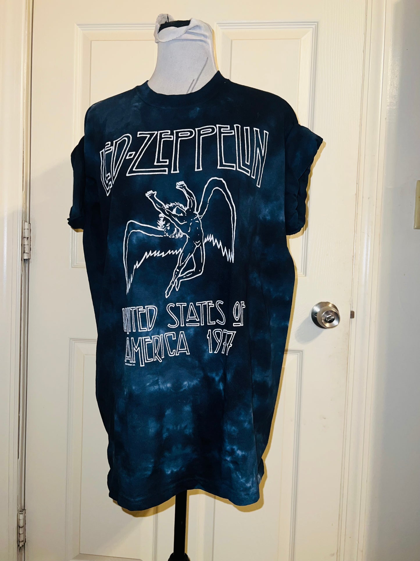 Led Zeppelin Tie Dye Oversized Distressed Tee