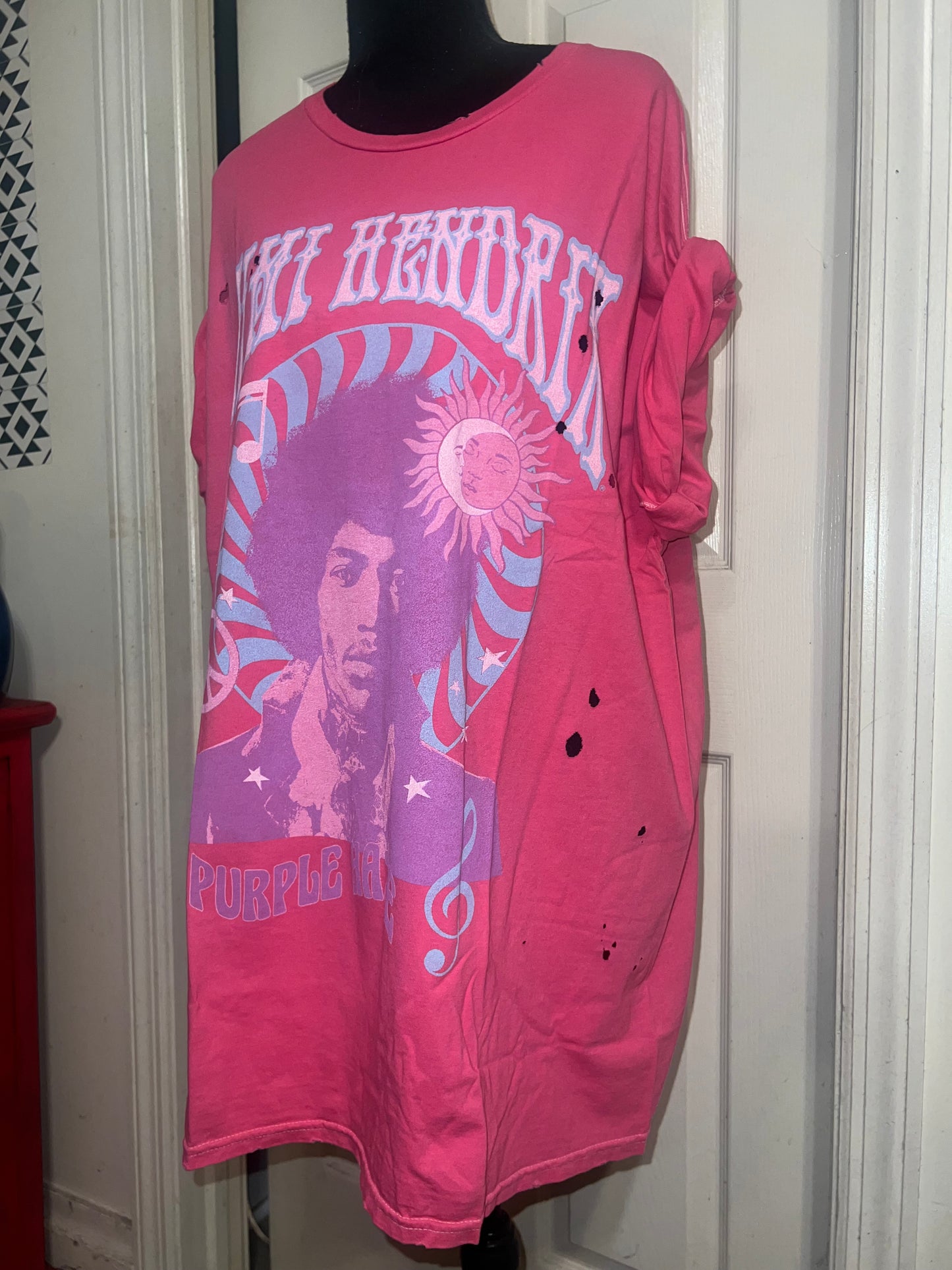 Jimi Hendrix Purple Haze Oversized Distressed Tee