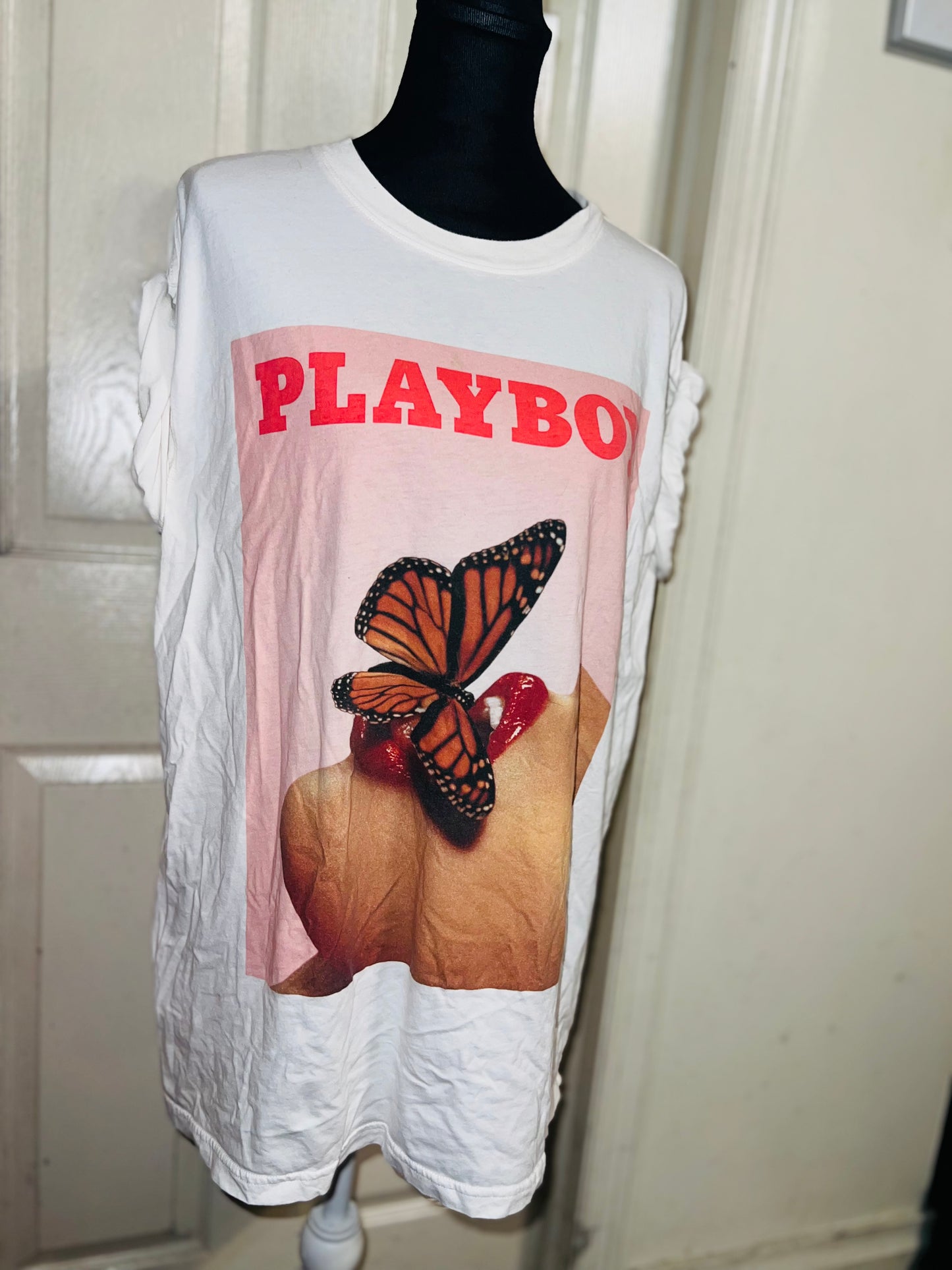 Playboy Oversized Distressed Tee