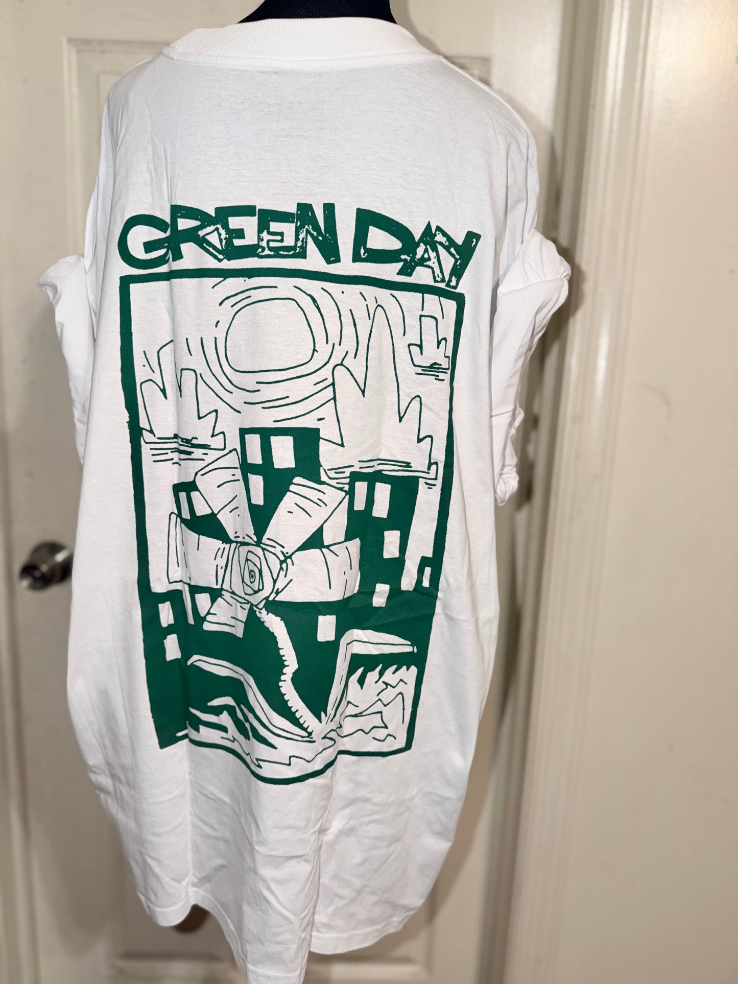 Green Day Double Sided Oversized Distressed Tee