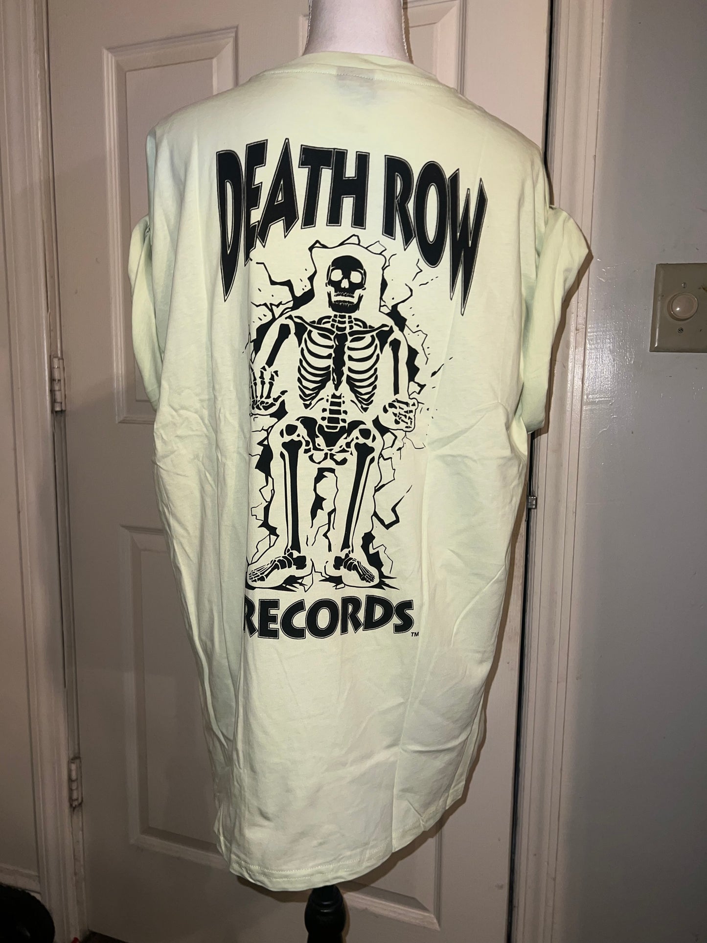 Death Row Records Double Sided Oversized Distressed Tee