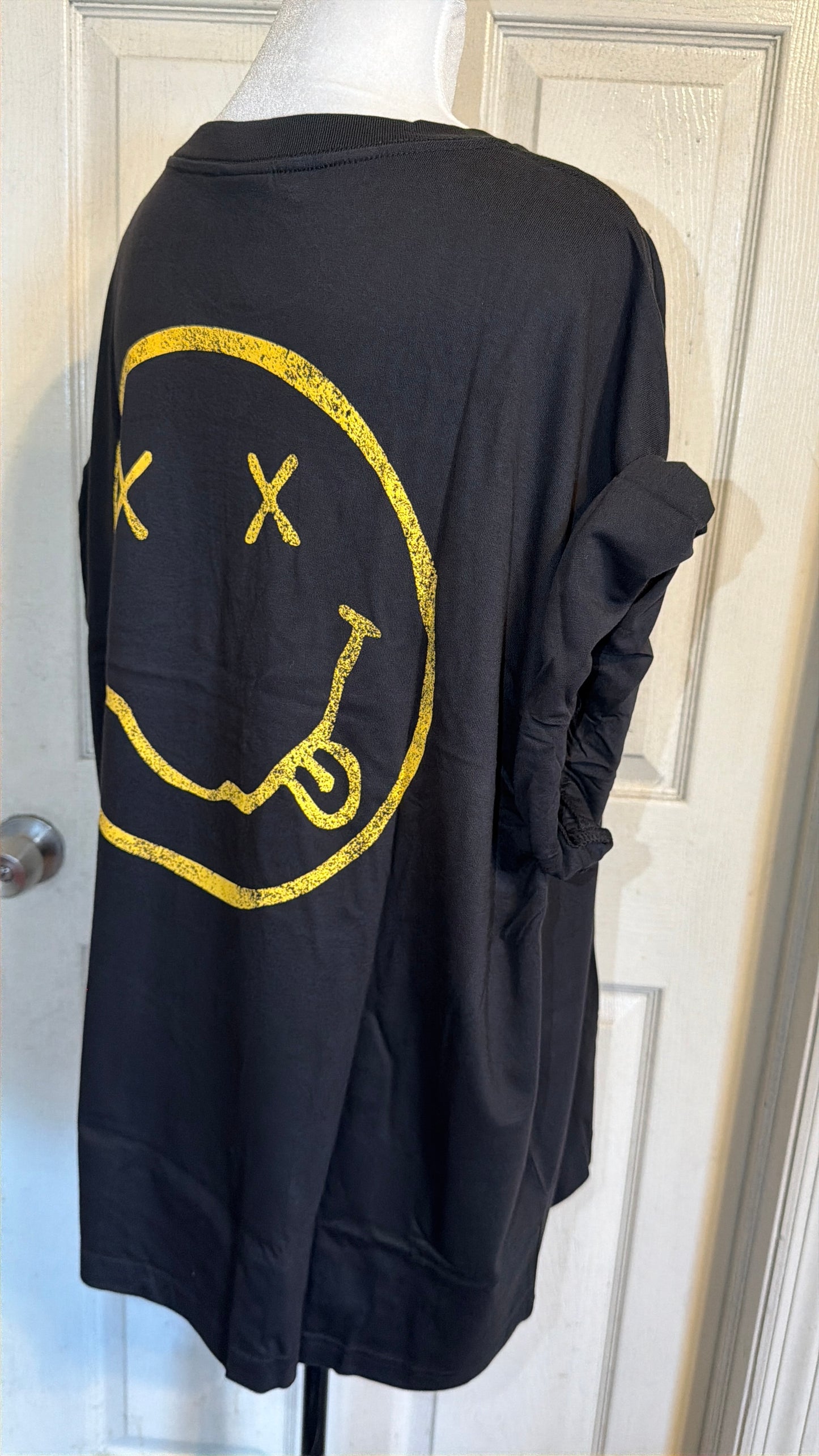 Nirvana Double Sided Oversized Distressed Tee