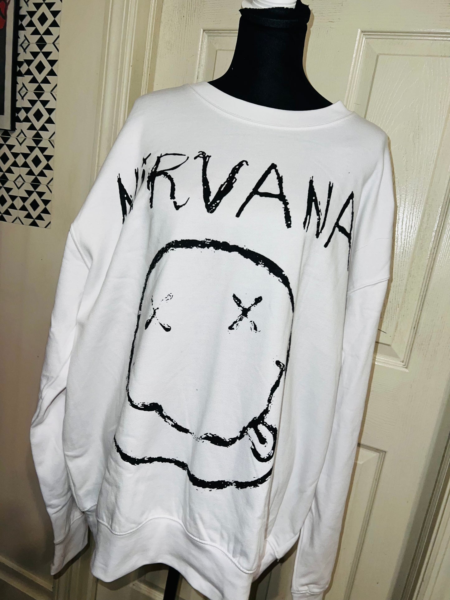 Nirvana Oversized Distressed Sweatshirt