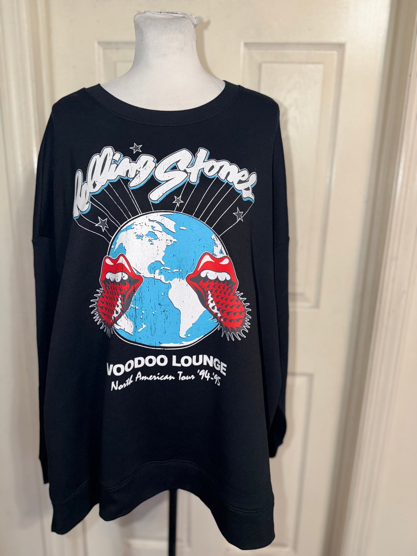 The Rolling Stones Double Sided Oversized Distressed Sweatshirt
