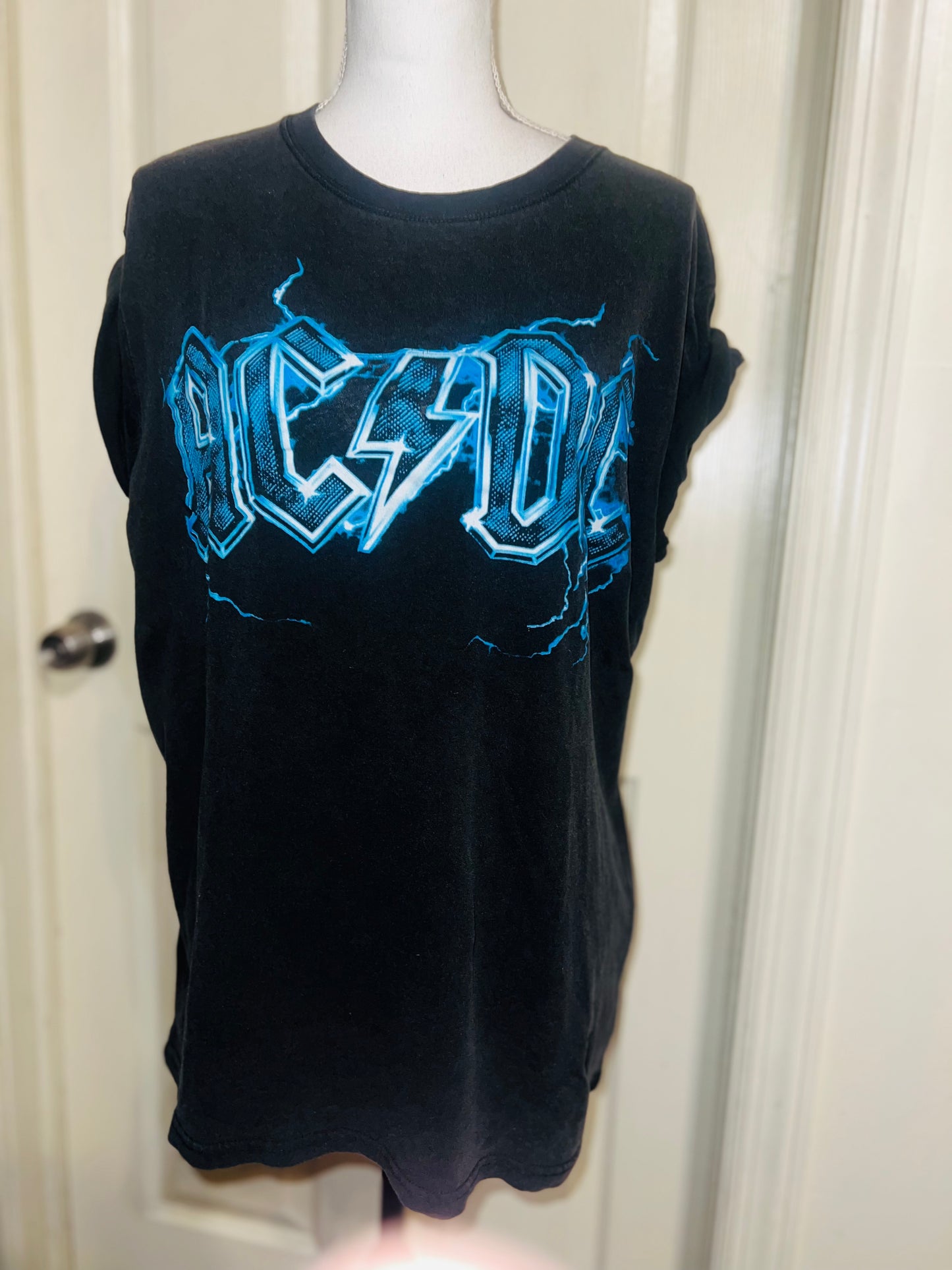 AC/DC Double Sided Oversized Distressed Tee