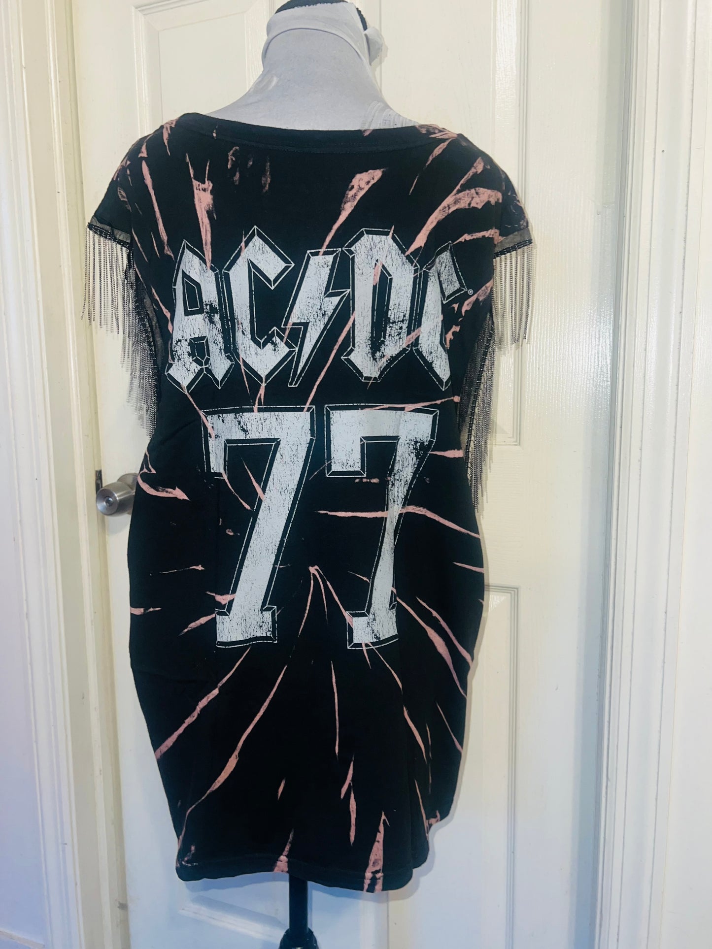 AC/DC Double Sided Muscle Tee with Metal Fringe