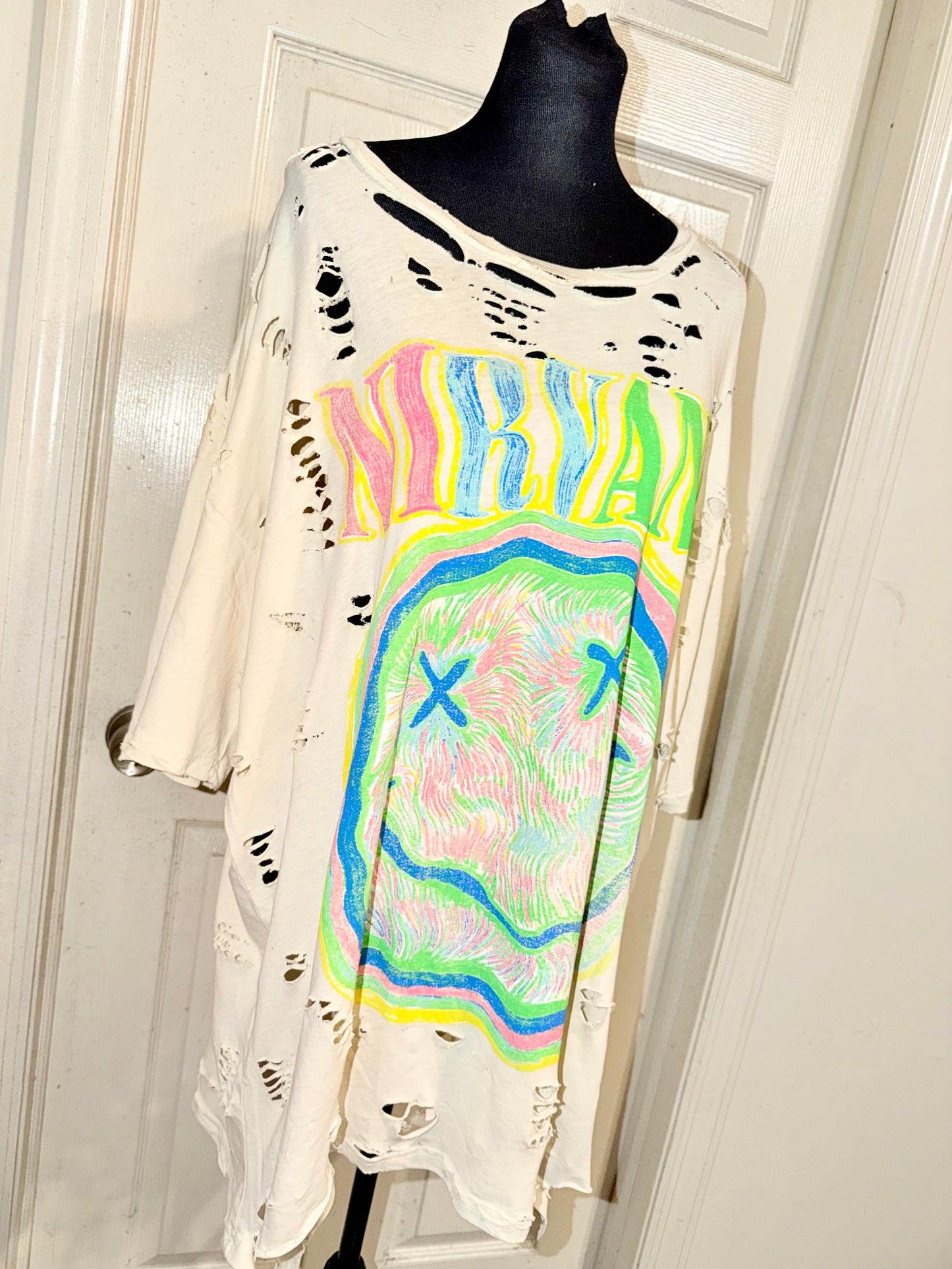 Nirvana Oversized Distressed Tee