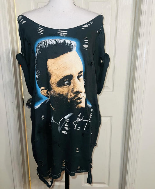 Johnny Cash Oversized Distressed Tee
