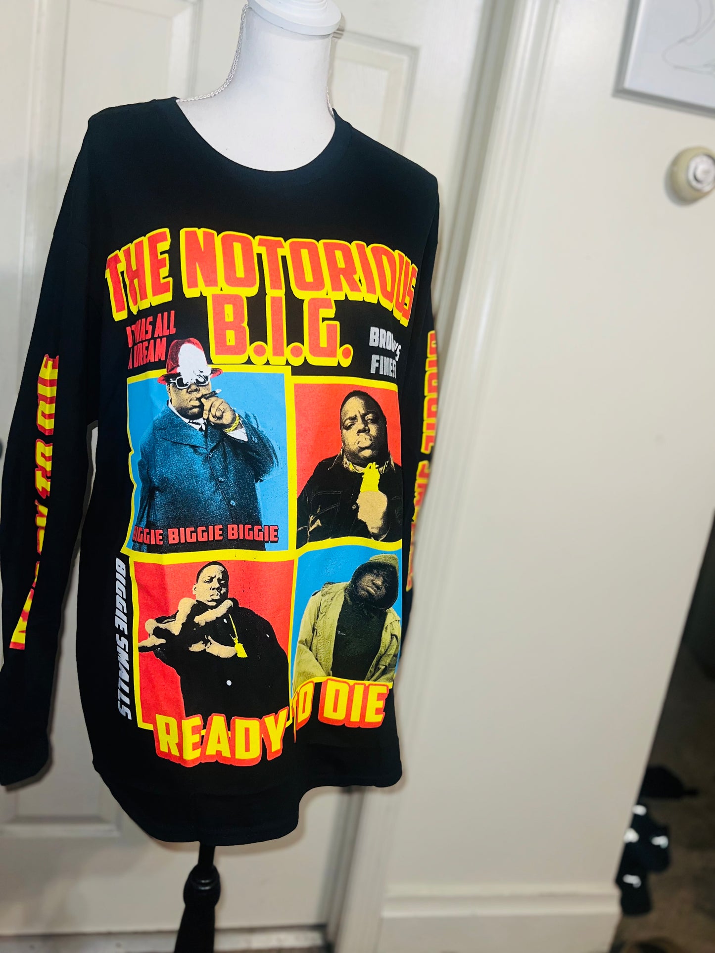 Notorious B.I.G. Oversized Distressed Long Sleeve Tee