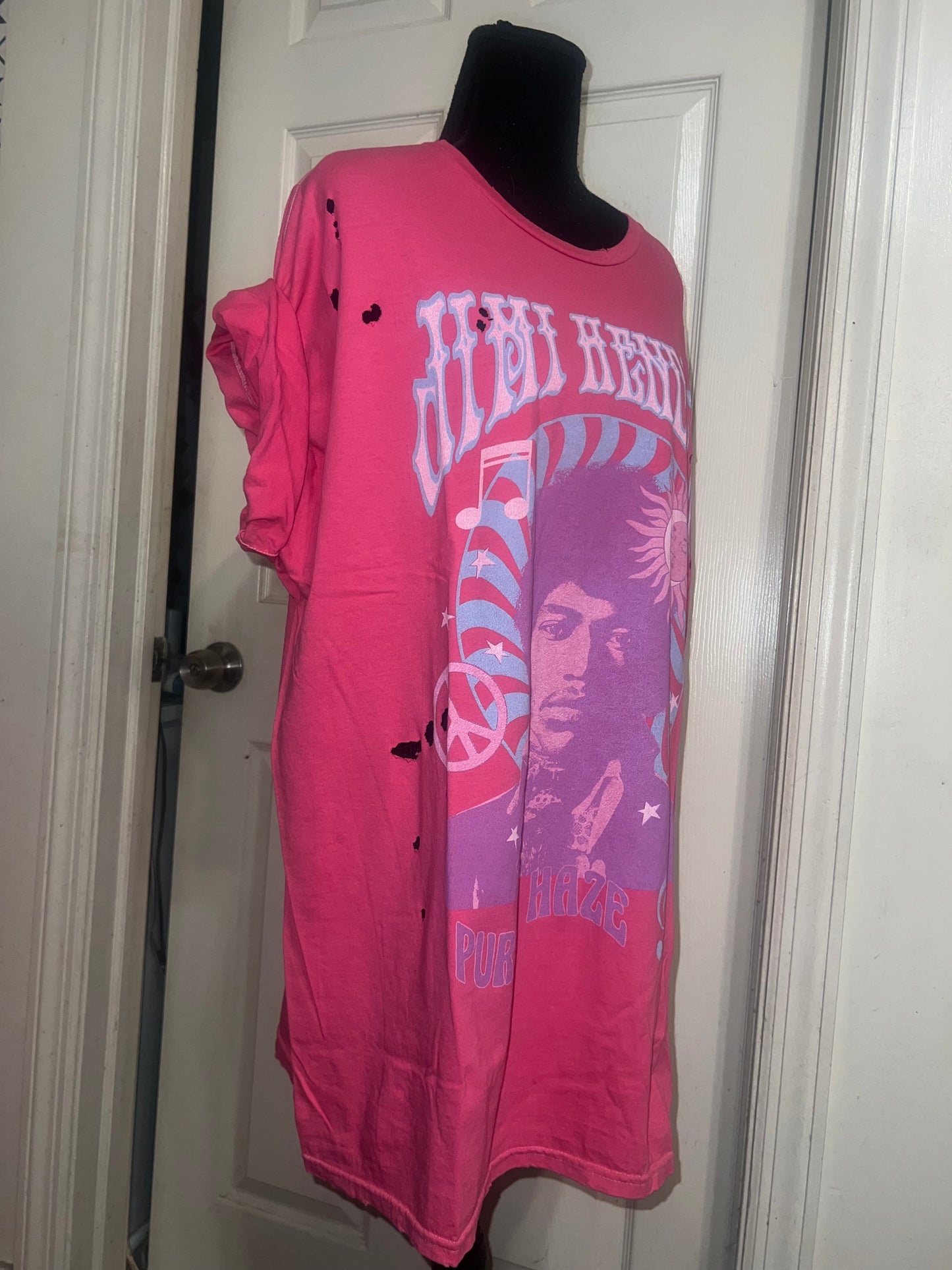 Jimi Hendrix Purple Haze Oversized Distressed Tee