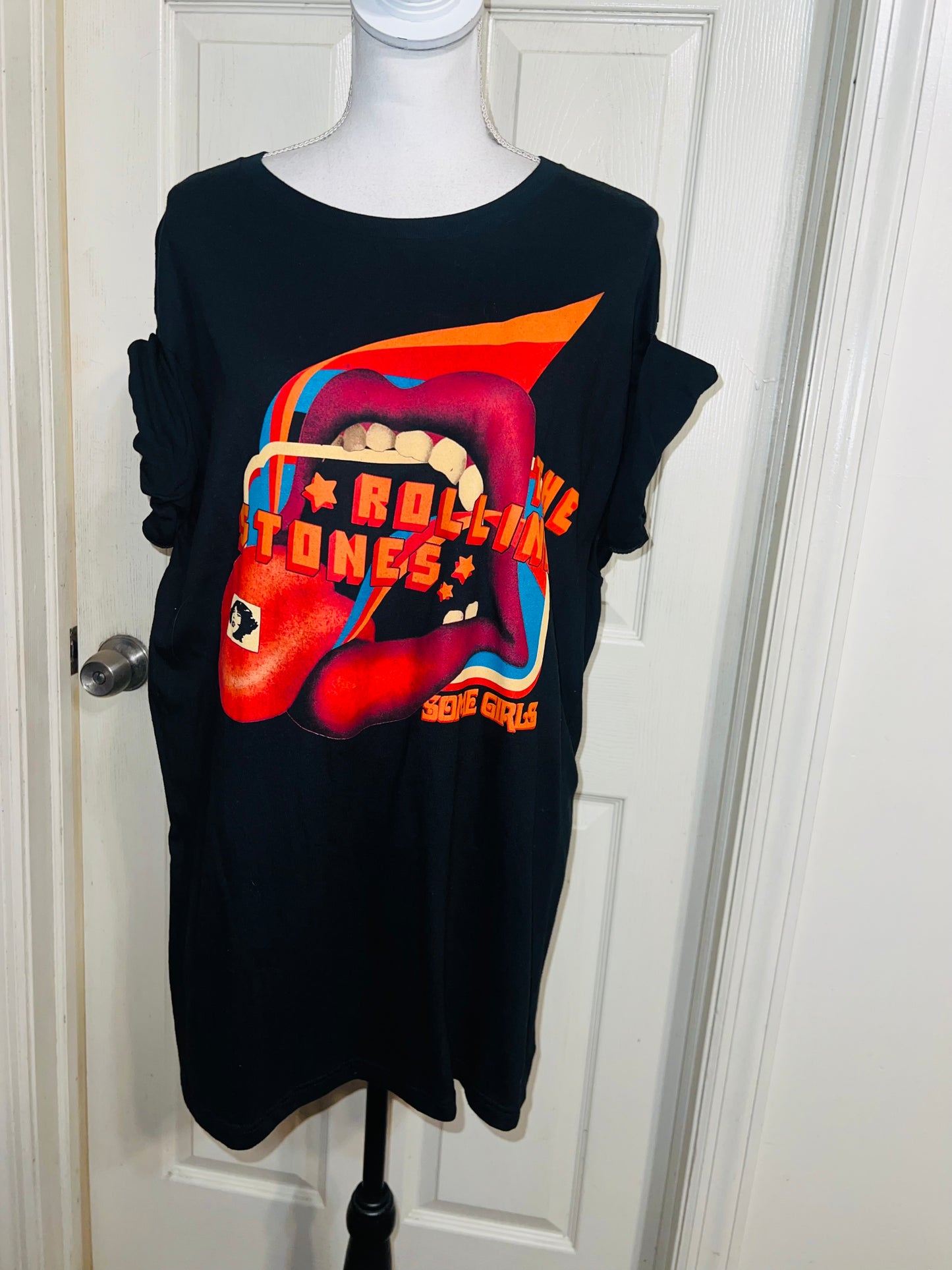 Rolling Stones “Girls” Oversized Distressed Tee