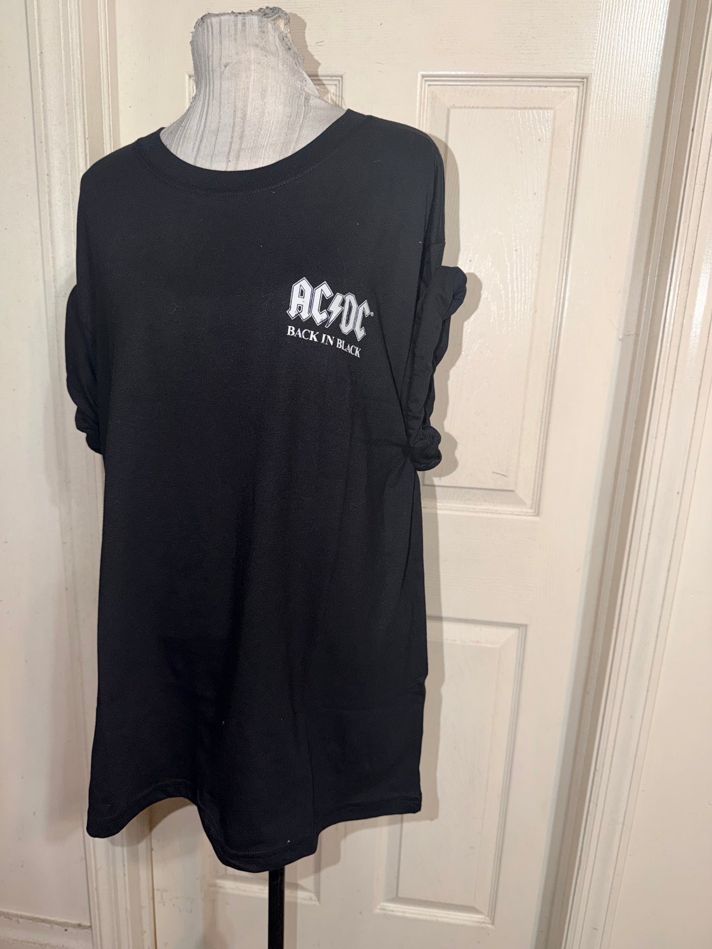 AC/DC Double Sided Oversized Distressed Tee