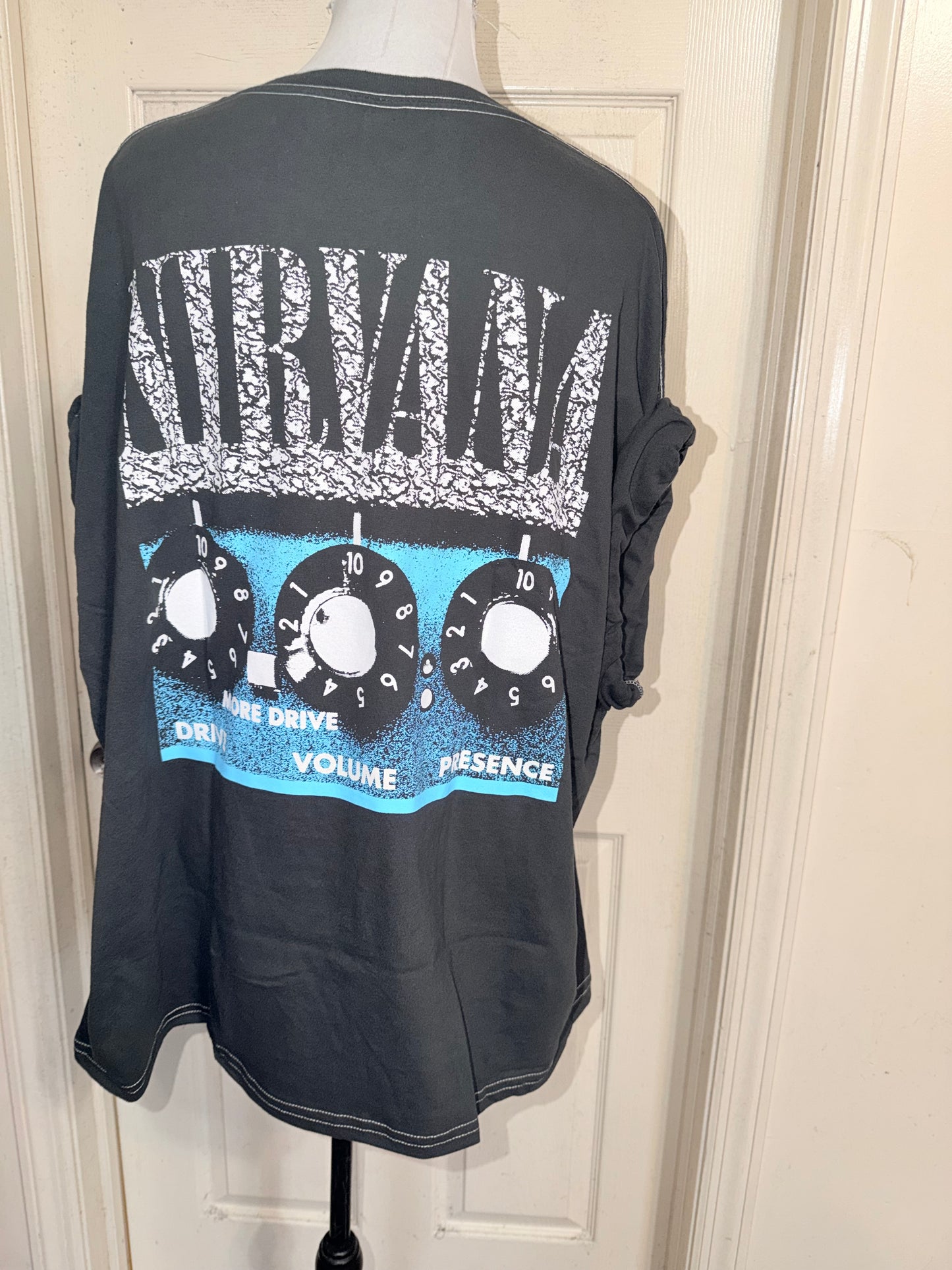 Nirvana Double Sided Oversized Distressed Tee