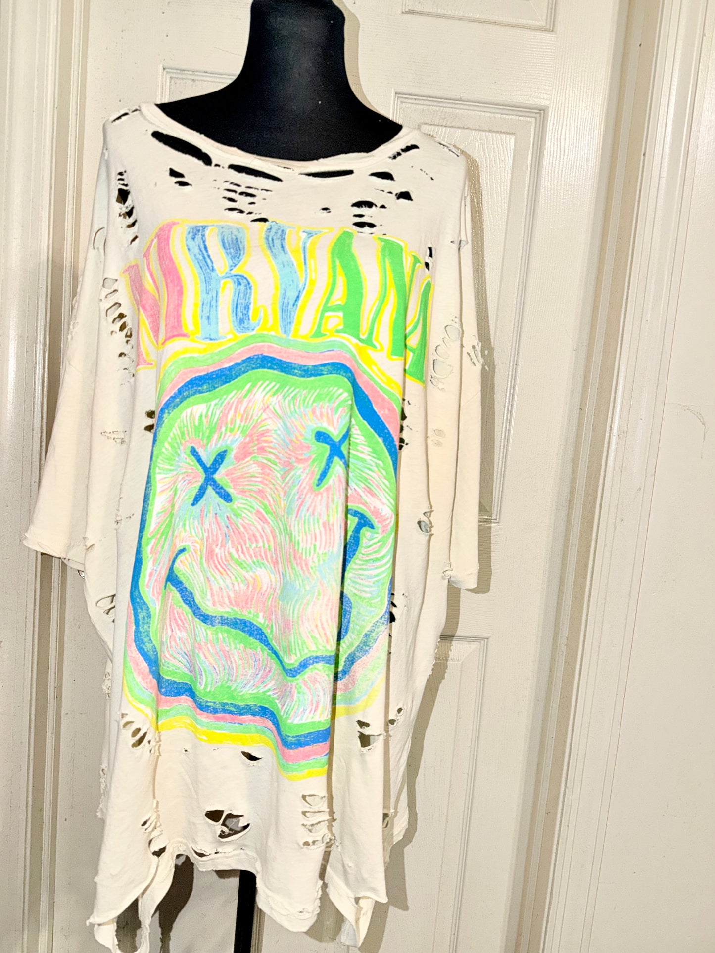 Nirvana Oversized Distressed Tee