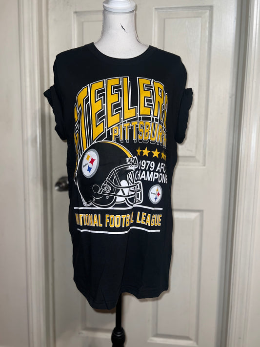 Pittsburgh Steelers Oversized Distressed Tee