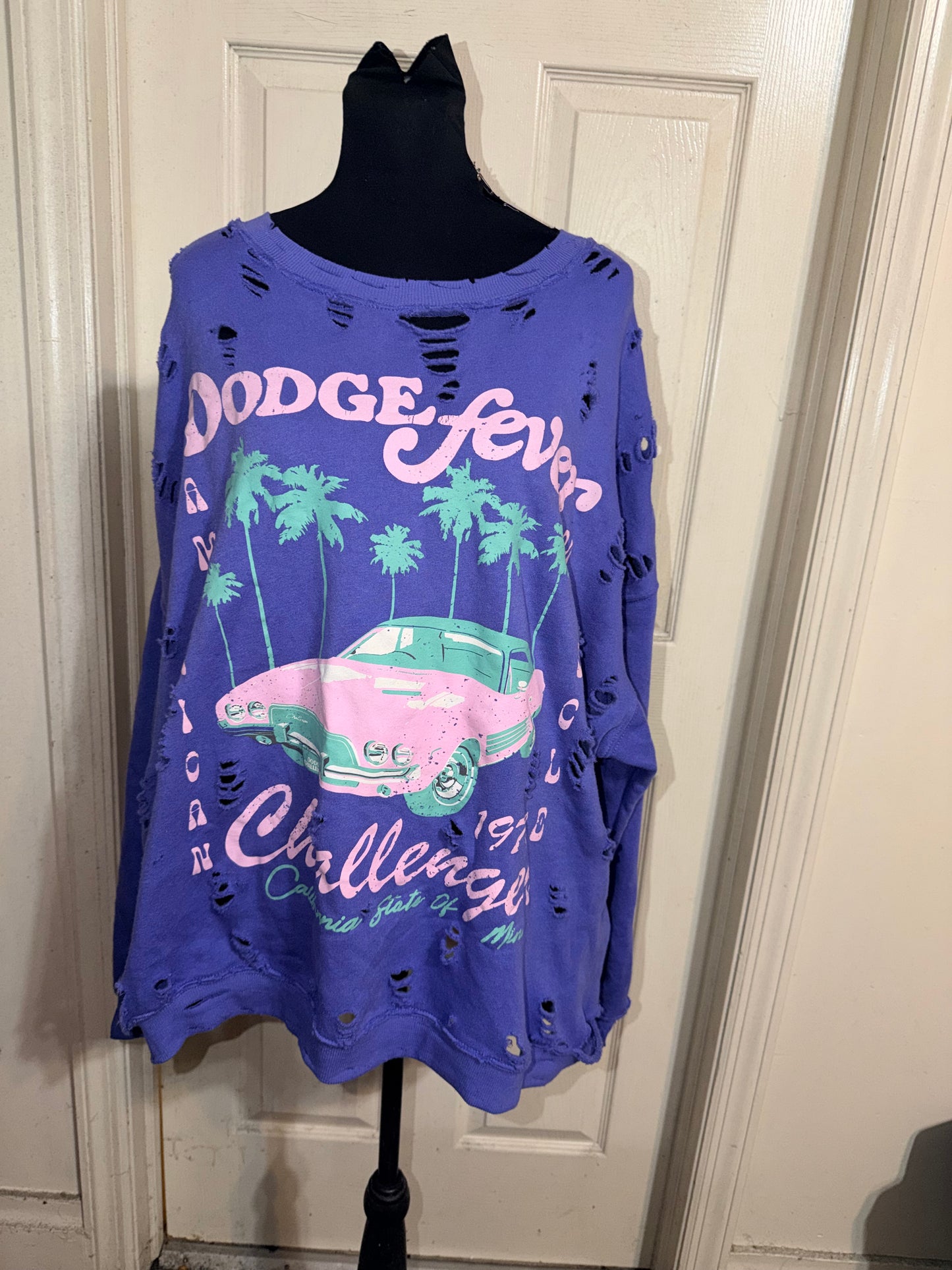 Dodge Challenger Oversize Distressed Sweatshirt