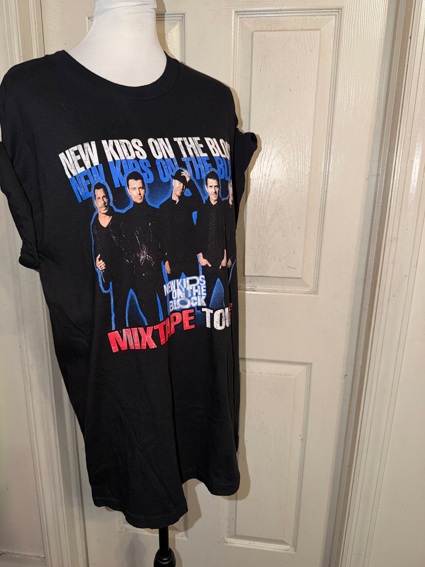 New Kids on the Block Double Sided Oversized Distressed Tee