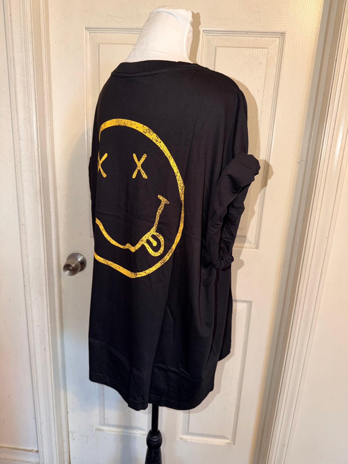 Nirvana Double Sided Oversized Distressed Tee