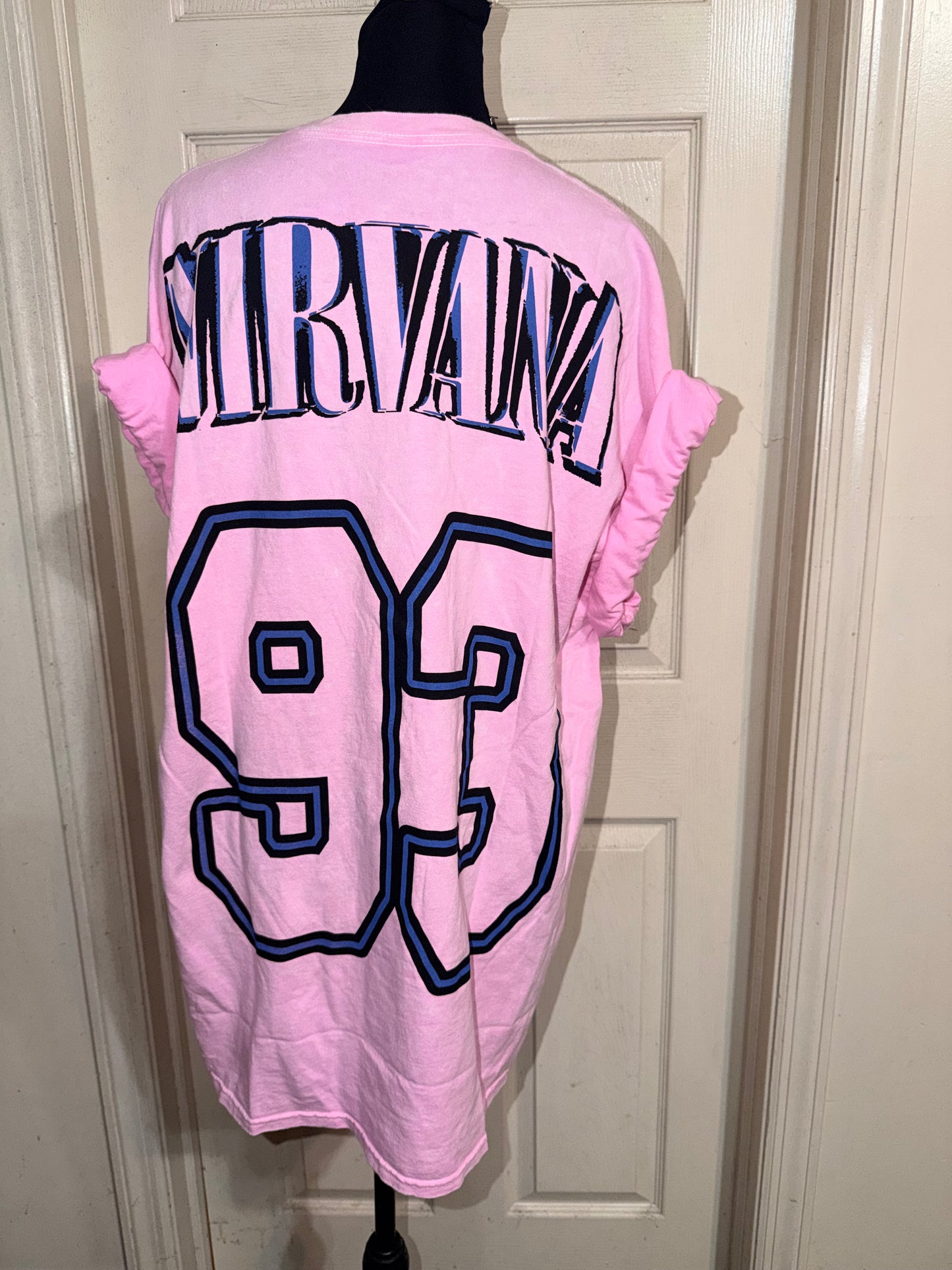 Nirvana Double Sided Oversized Distressed Tee