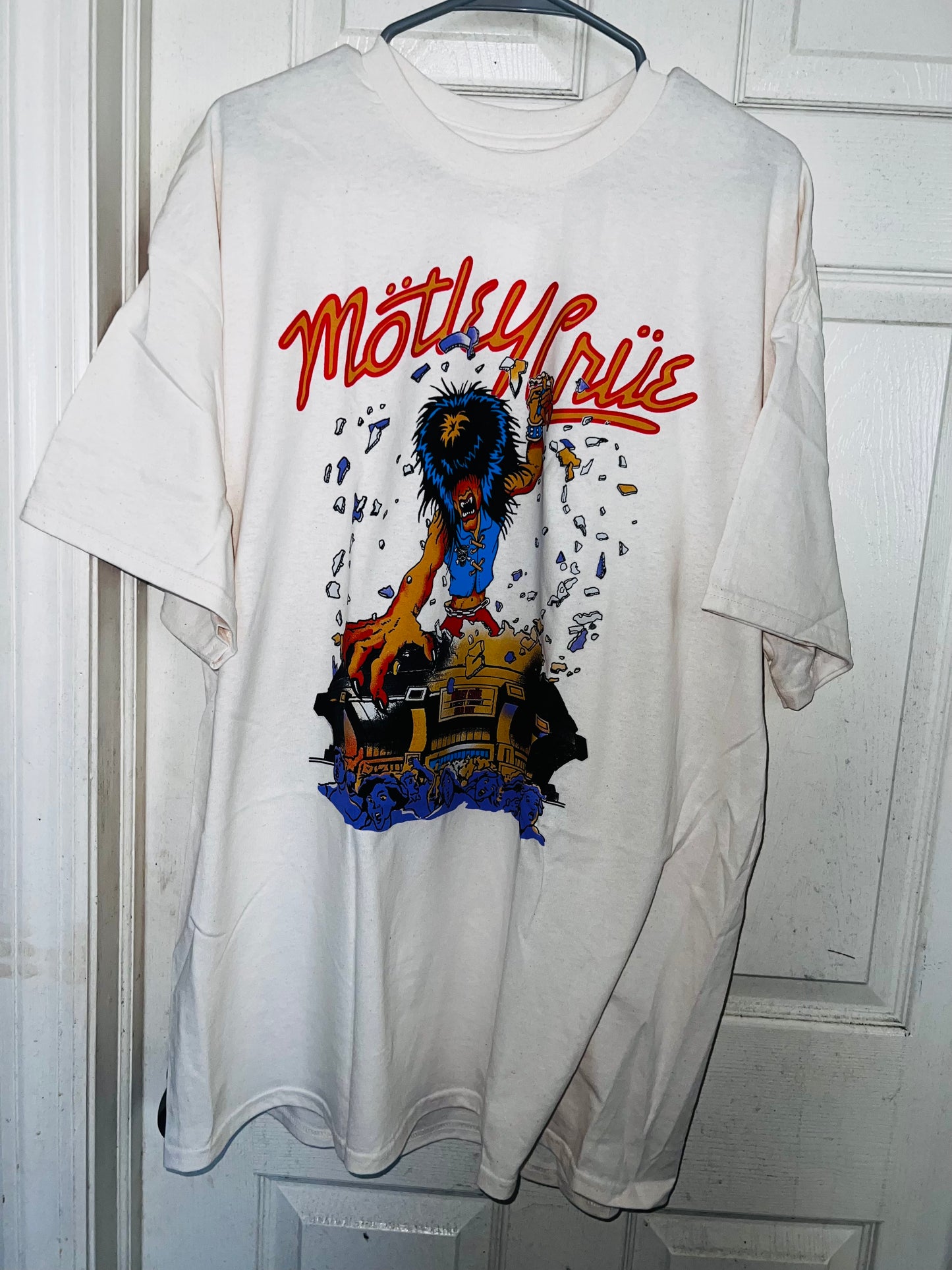 Motley Crue Tour Double Sided  Oversized Distressed Tee