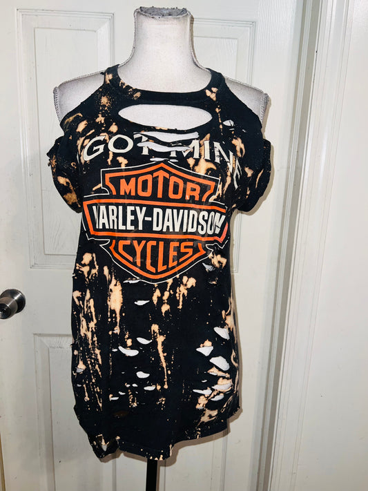 Harley Davidson Bleached Double Sided Distressed Tee