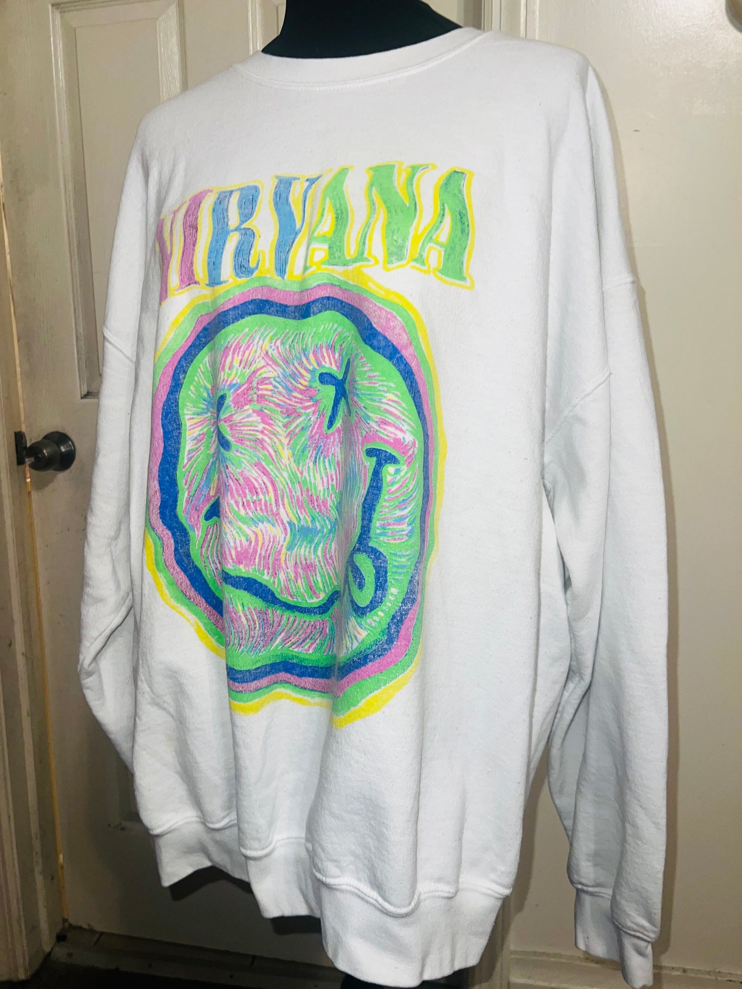 Nirvana Oversized Distressed Sweatshirt