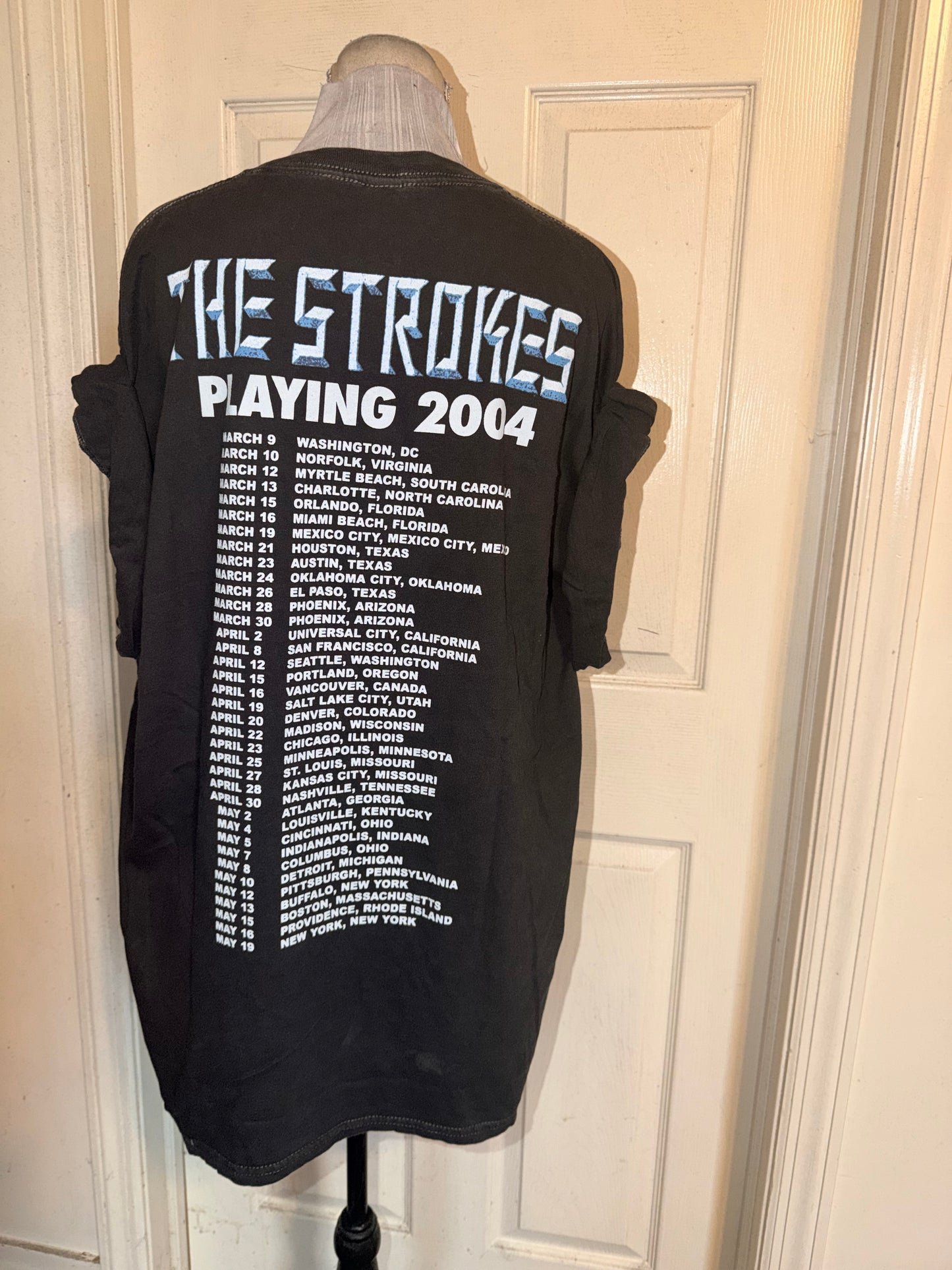 The Strokes Double Sided Oversized Distressed Tee