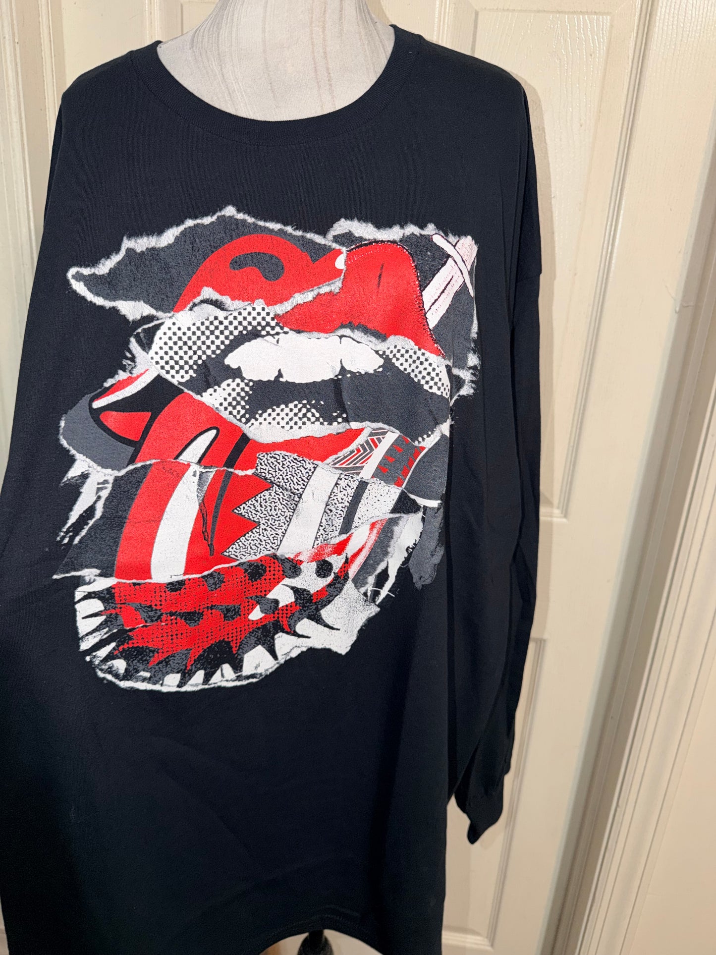 The Rolling Stones Oversized Distressed Long Sleeve Tee