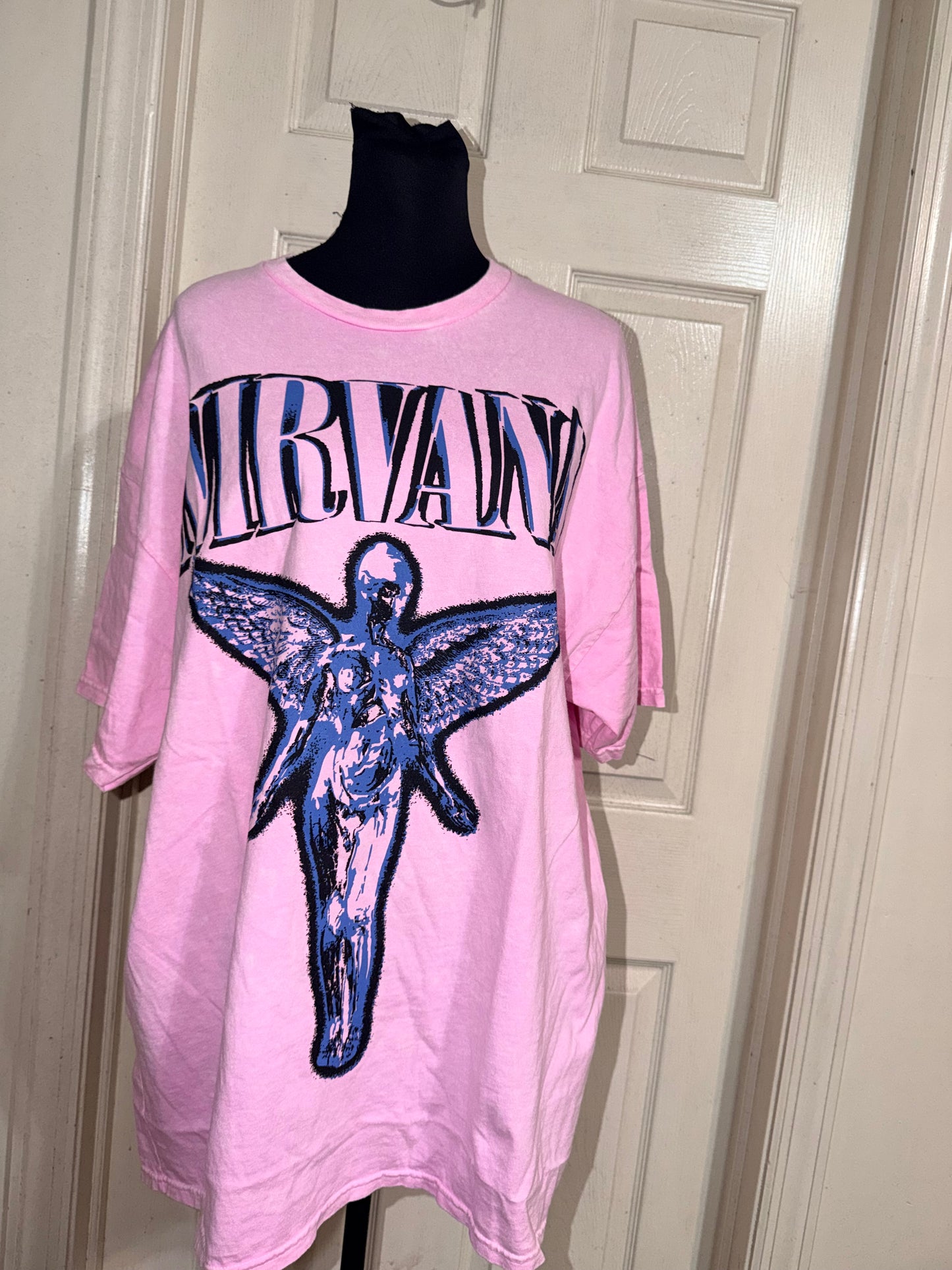 Nirvana Double Sided Oversized Distressed Tee