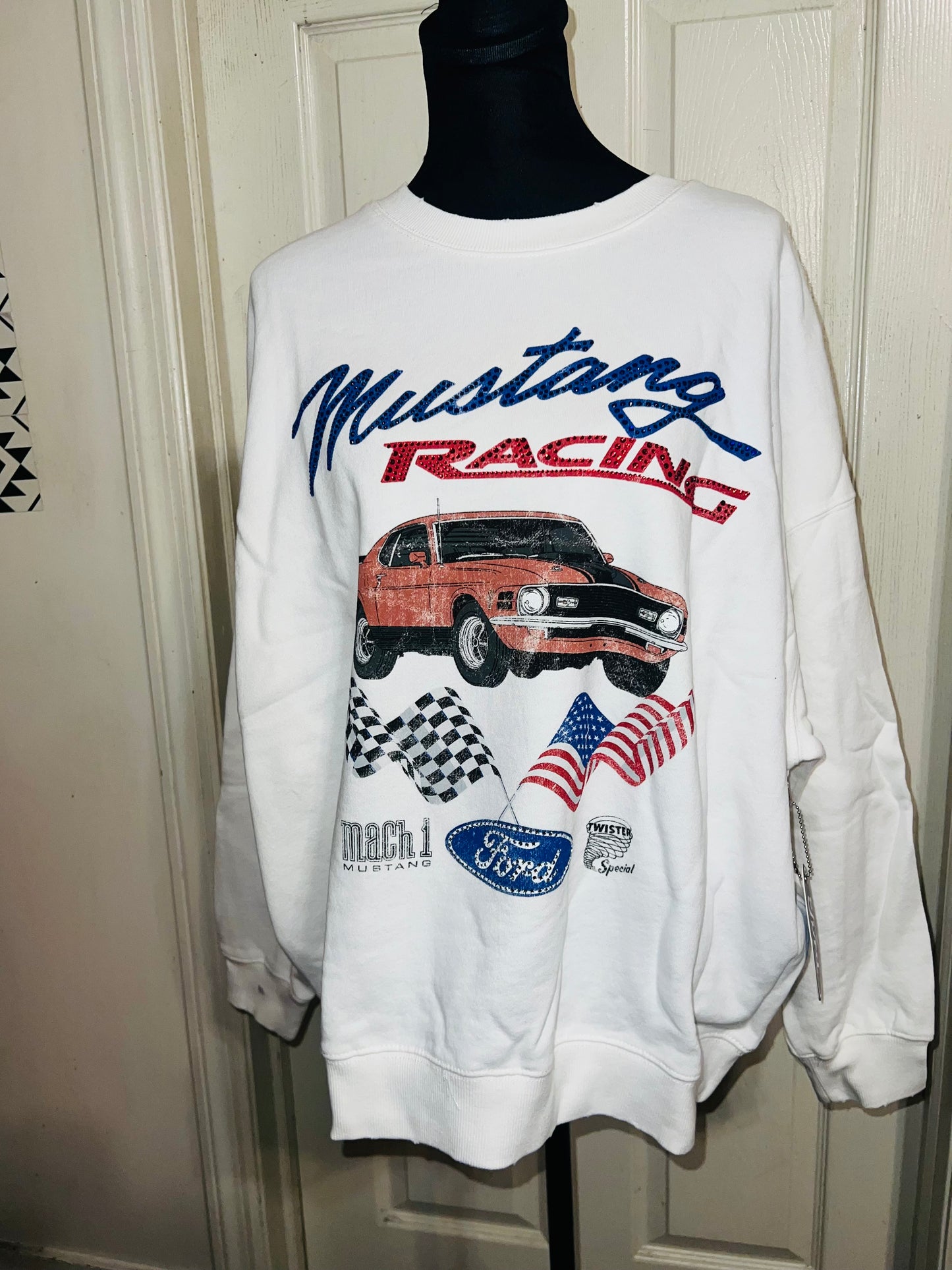 Ford Mustang Oversized Distressed Sweatshirt