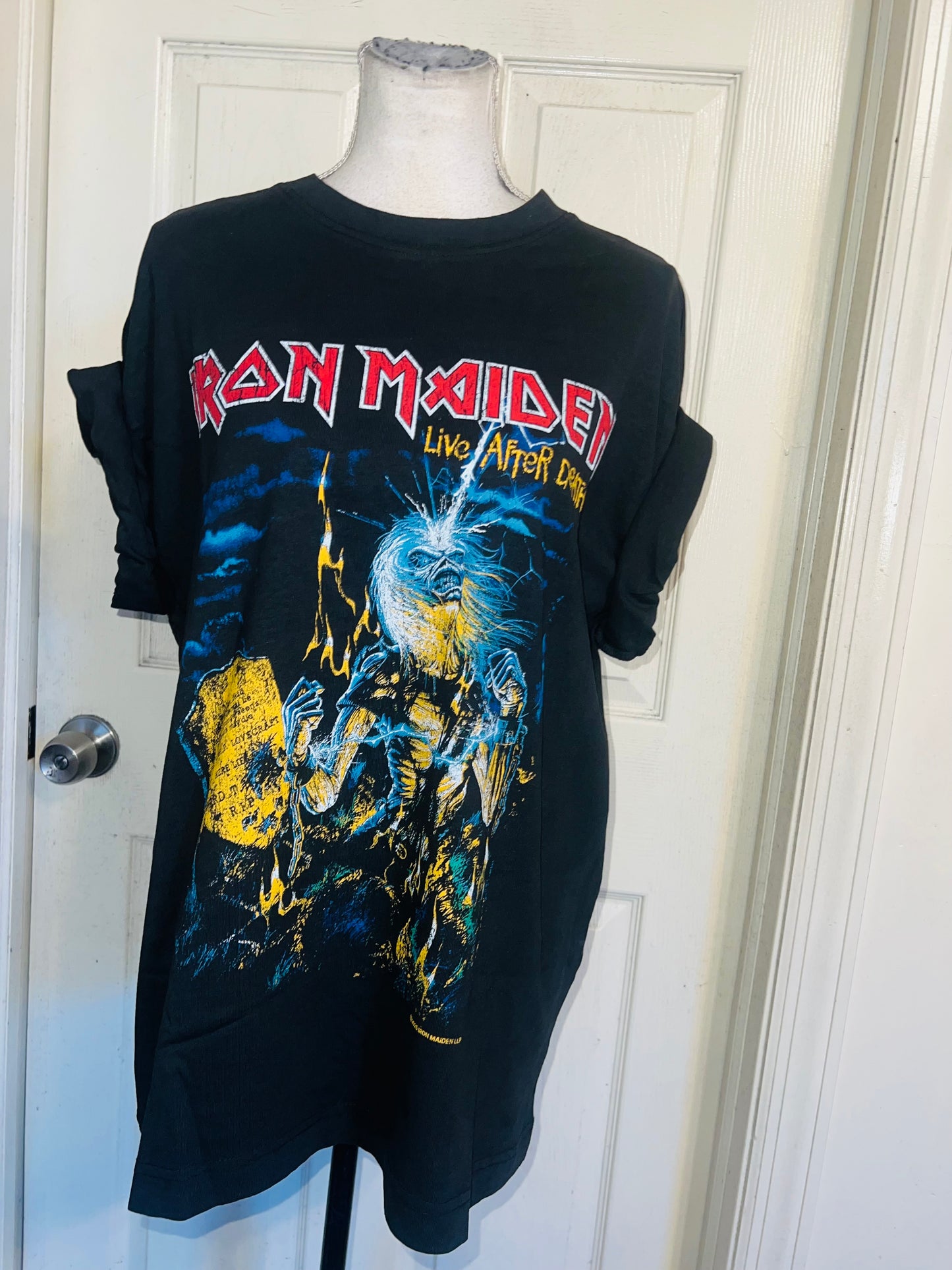 Iron Maiden Double Sided Oversized Distressed Tee