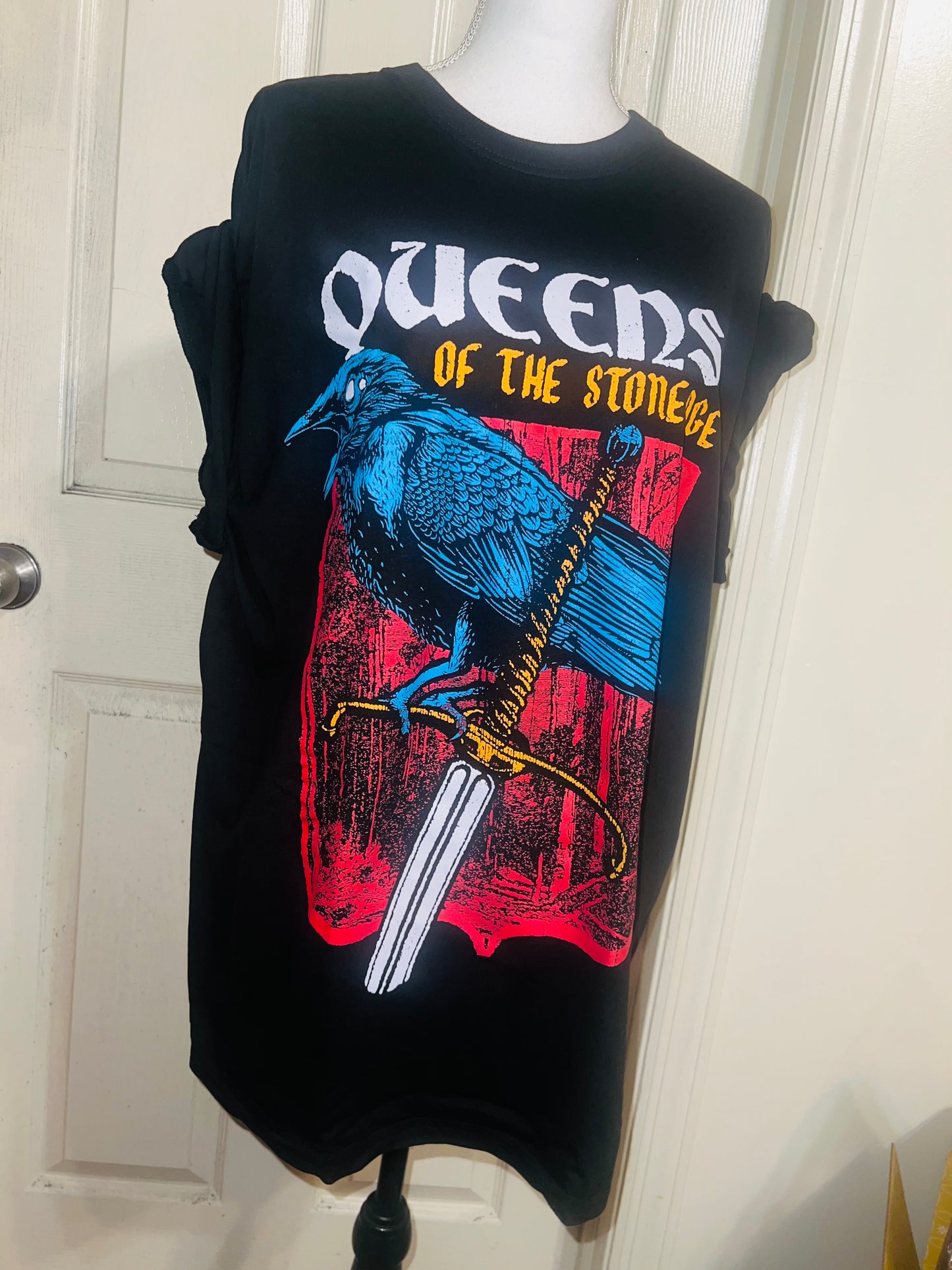 Queens of the Stoneage Oversized Distressed T-Shirt