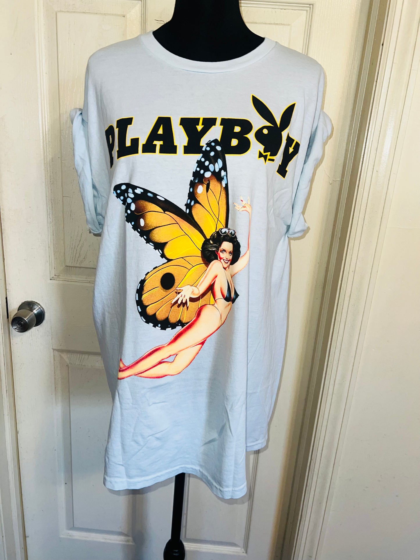 Playboy Double Sided Oversized Distressed Tee