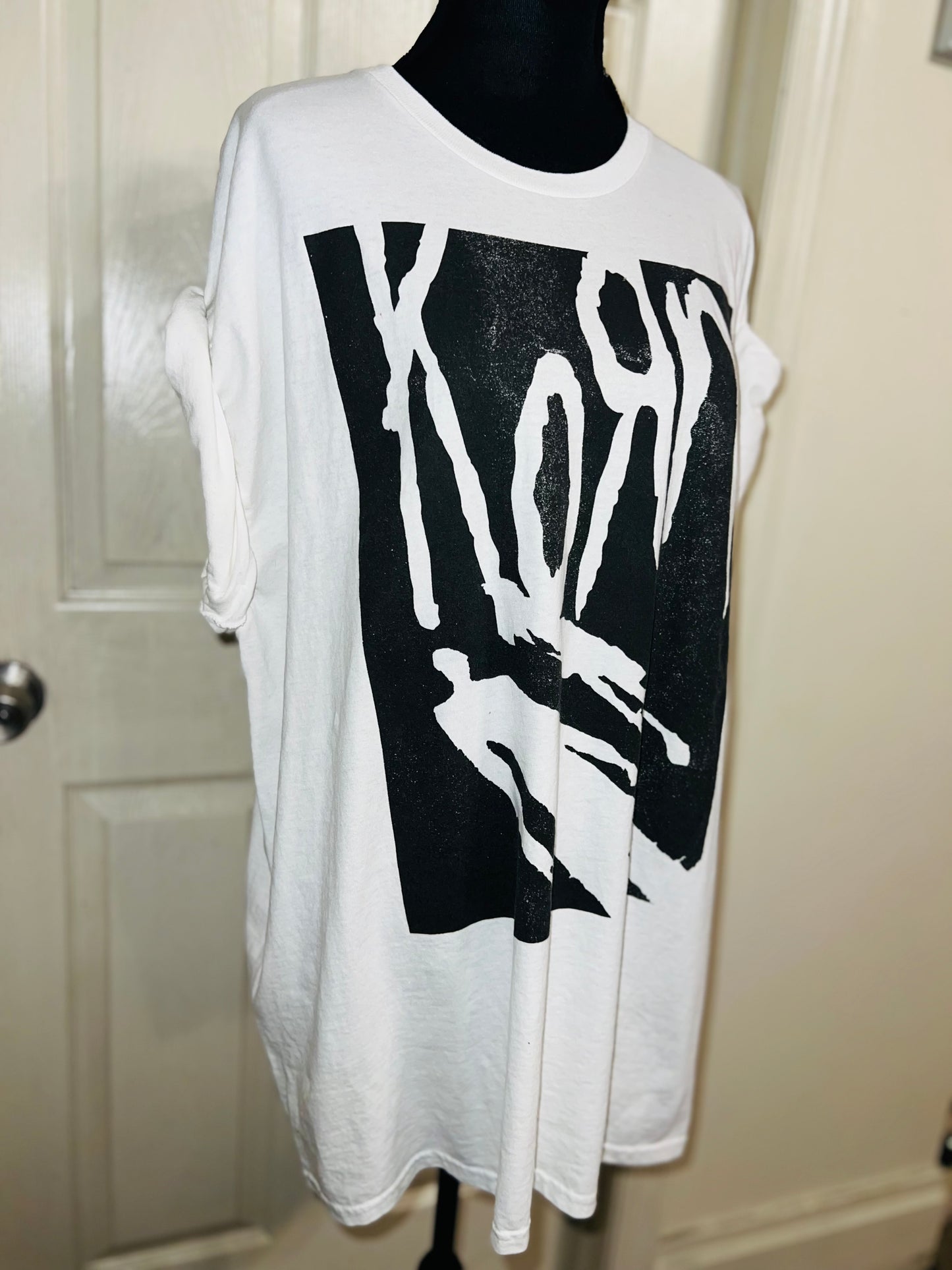 Korn Oversized Distressed T-Shirt