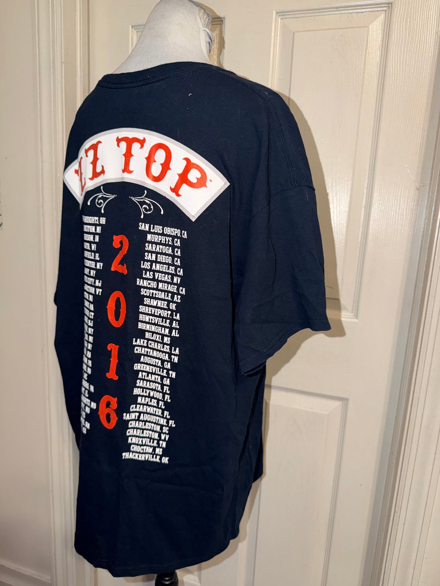 ZZ Top Double Sided Oversized Distressed Tee