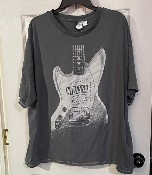 Nirvana Oversized Distressed Tee