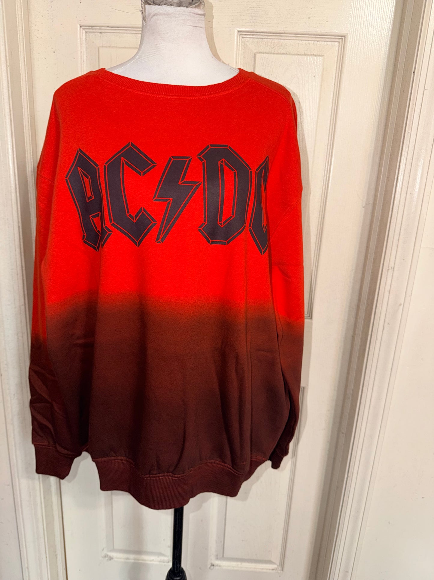 AC/DC Oversized Distressed Sweatshirt