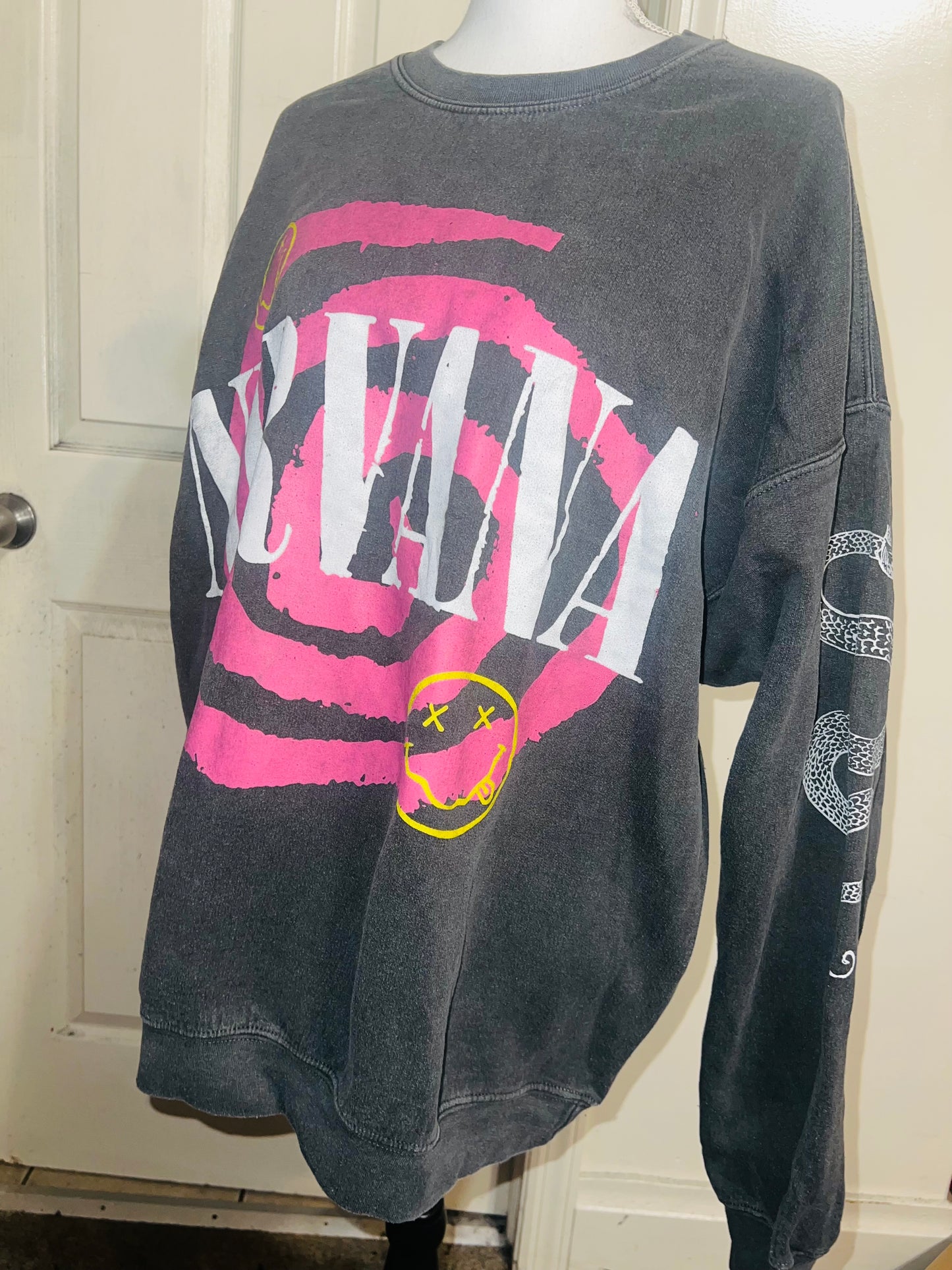 Nirvana Double Sides Oversized Distressed Sweatshirt