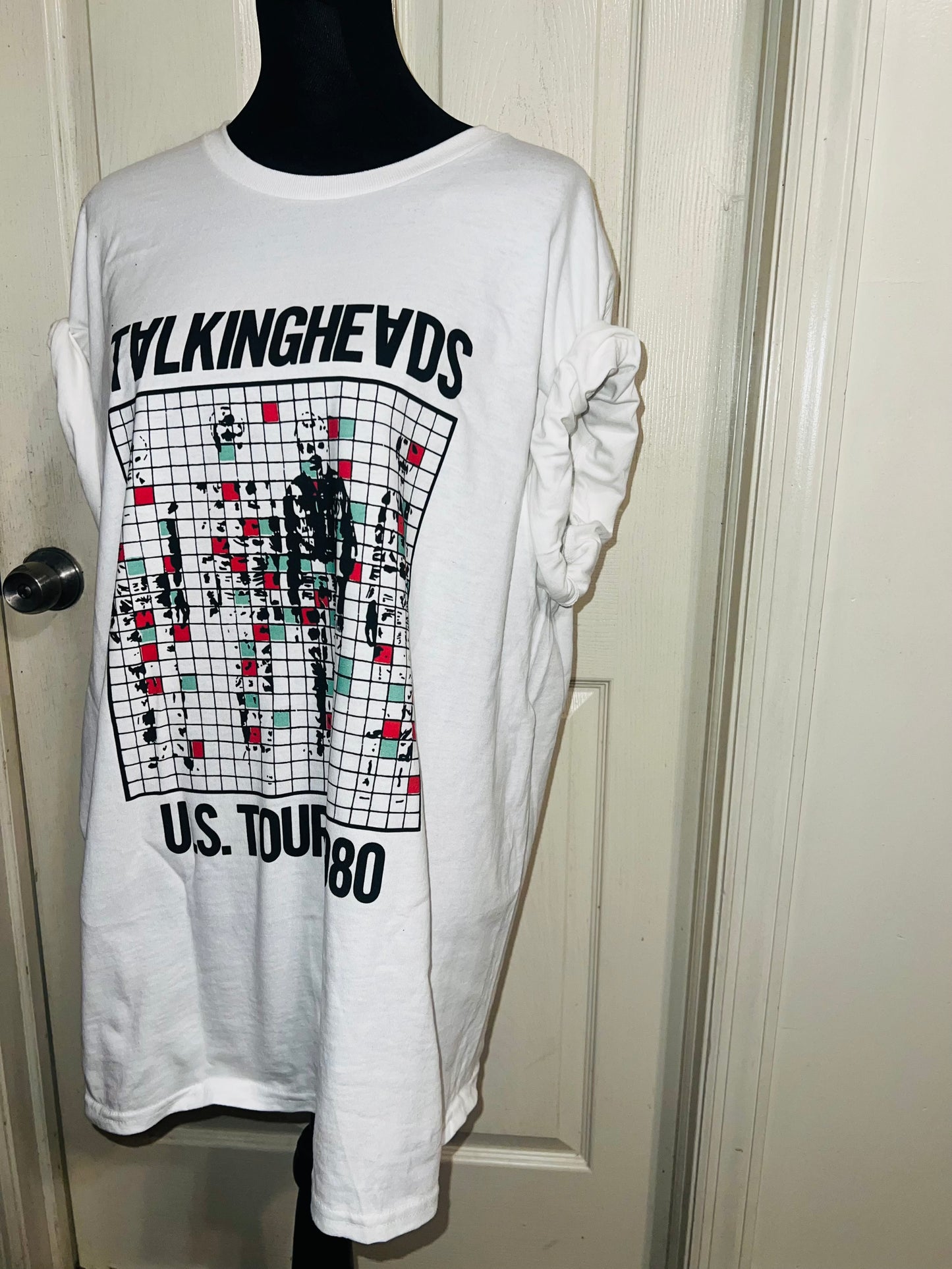 Talking Heads Double Sided Oversized Distressed Tee