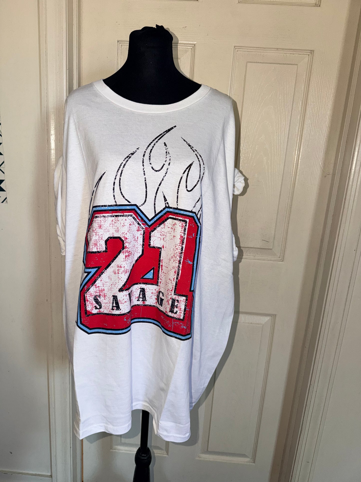 21 Savage Oversized Distressed Tee