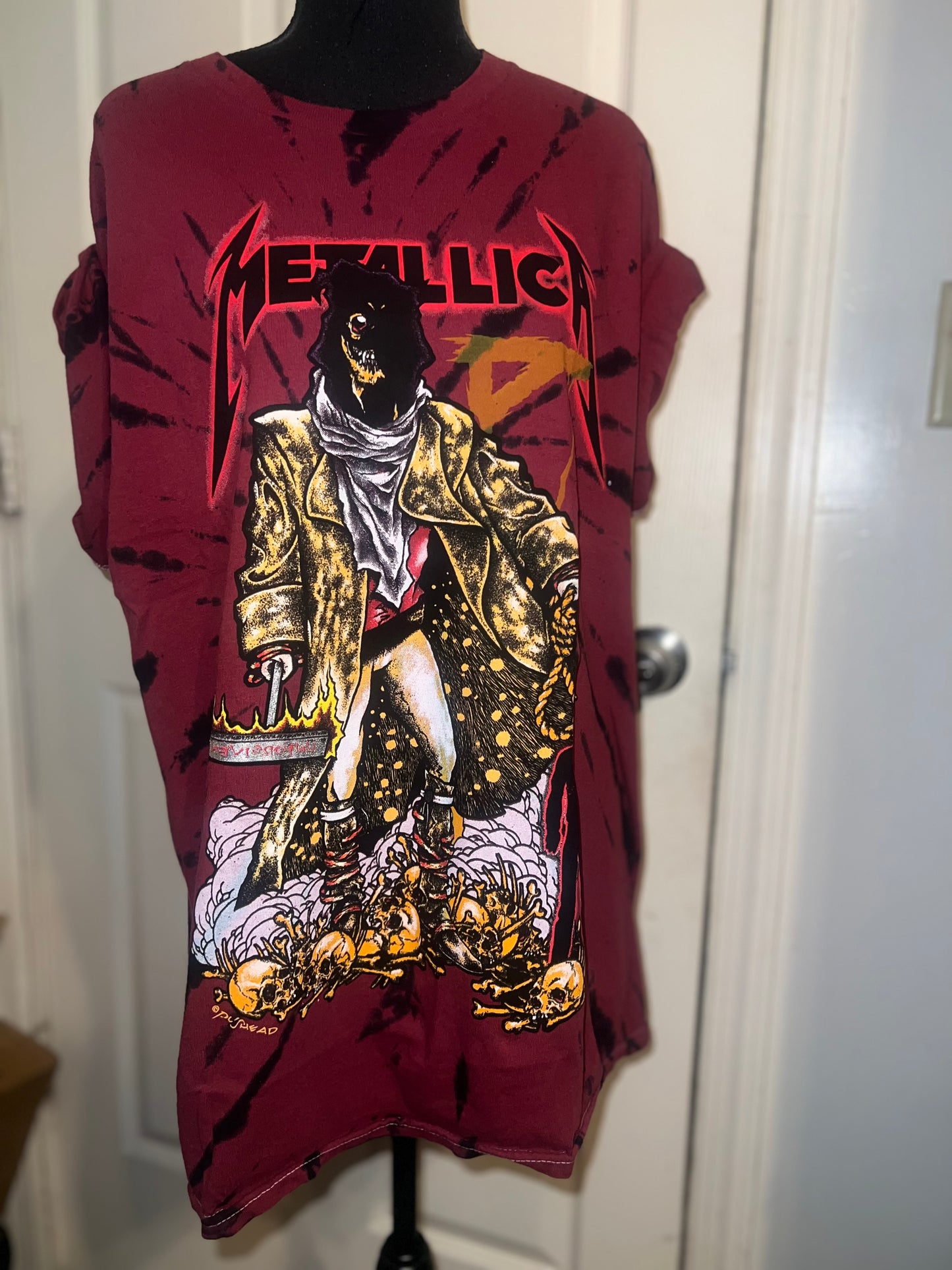 Metallica Tie Dye Double Sided Oversized Tee