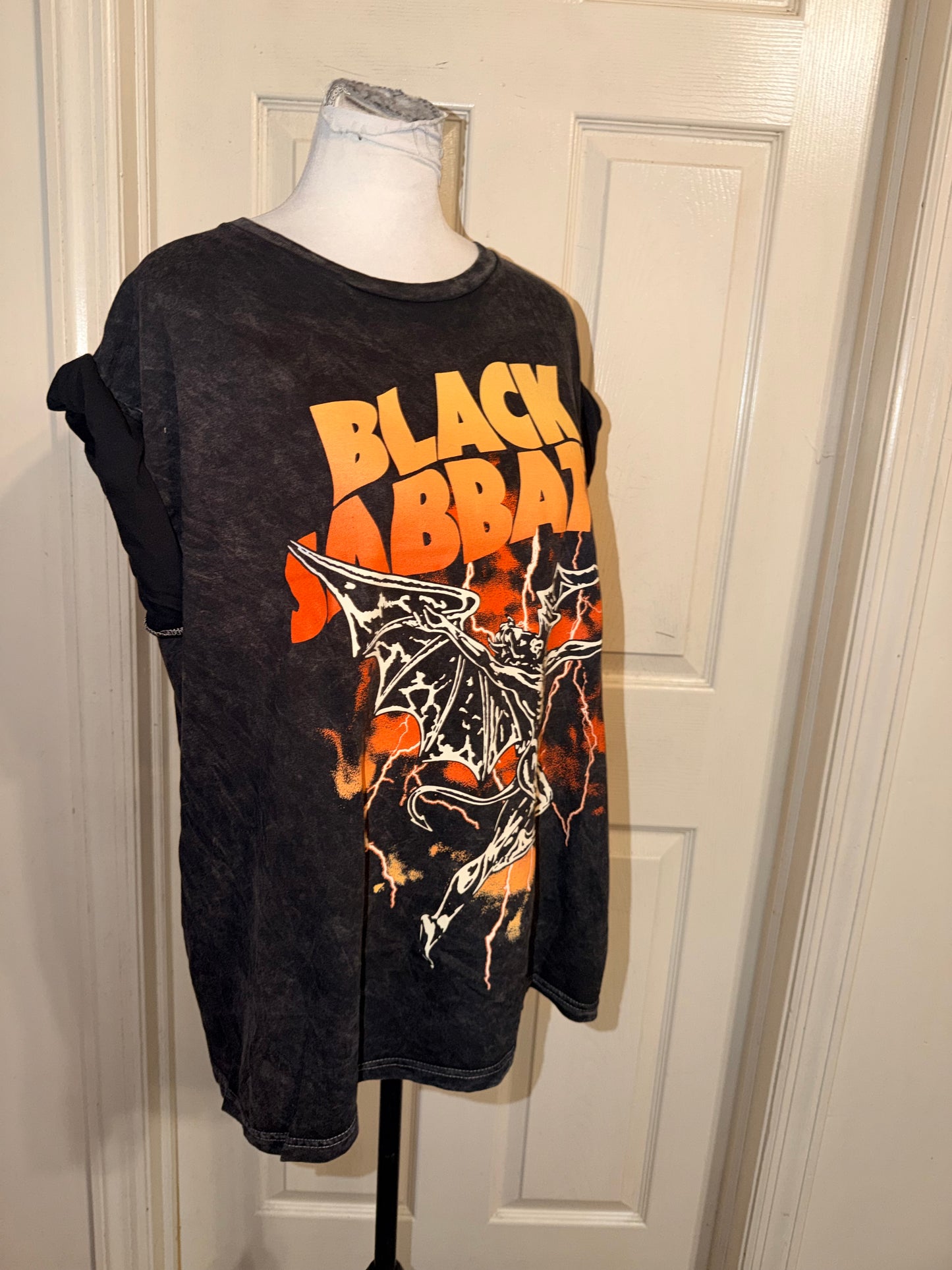 Black Sabbath Double Sided Oversized Distressed Tee