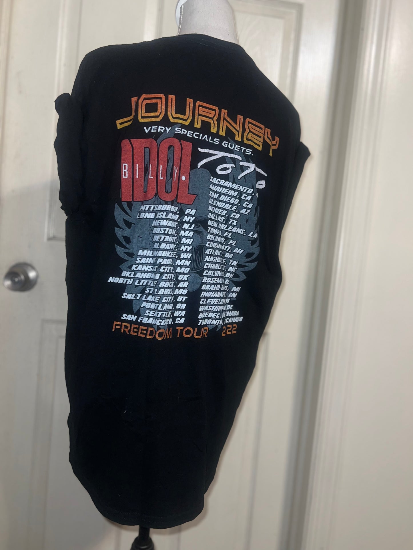 Journey (ft. Toto & Billy Idol) Oversized Distressed Tee