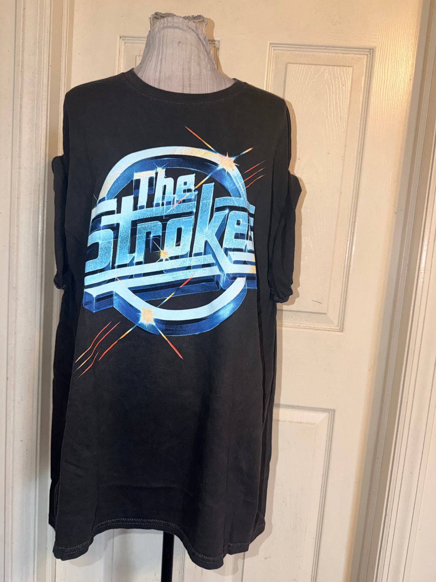 The Strokes Double Sided Oversized Distressed Tee